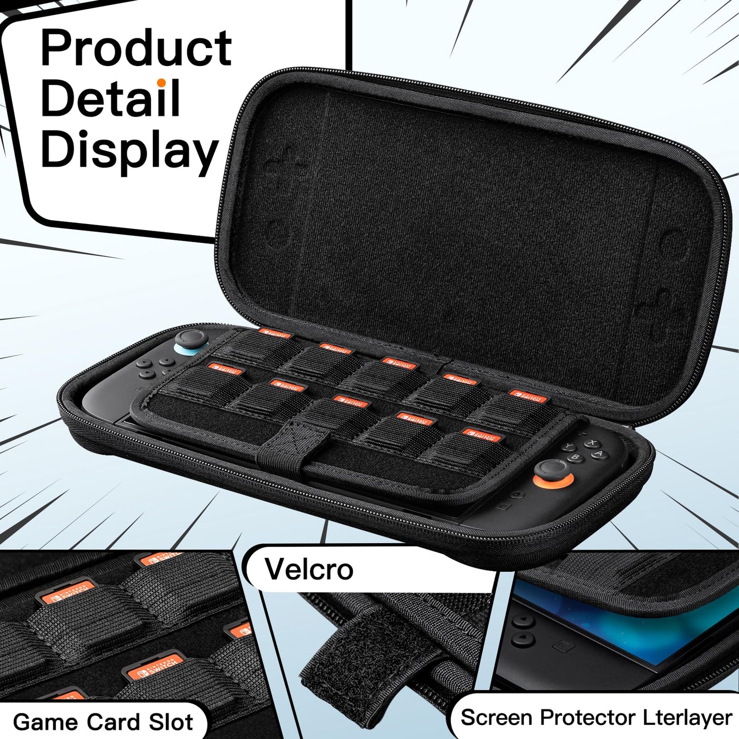 JETech Slim Carrying Case for Nintendo Switch 2 (2025) Hard Shell Port NEW