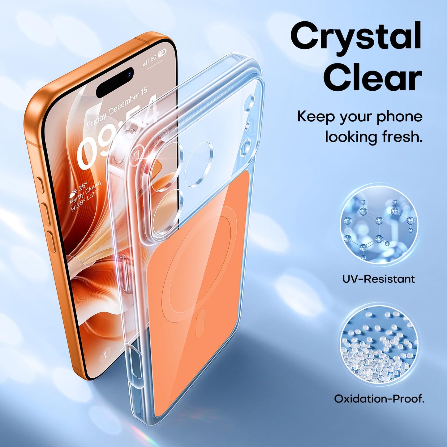 TAURI Basic Cases 17 Pro Max Thermoplastic Polyurethane Clear & Orange NEW