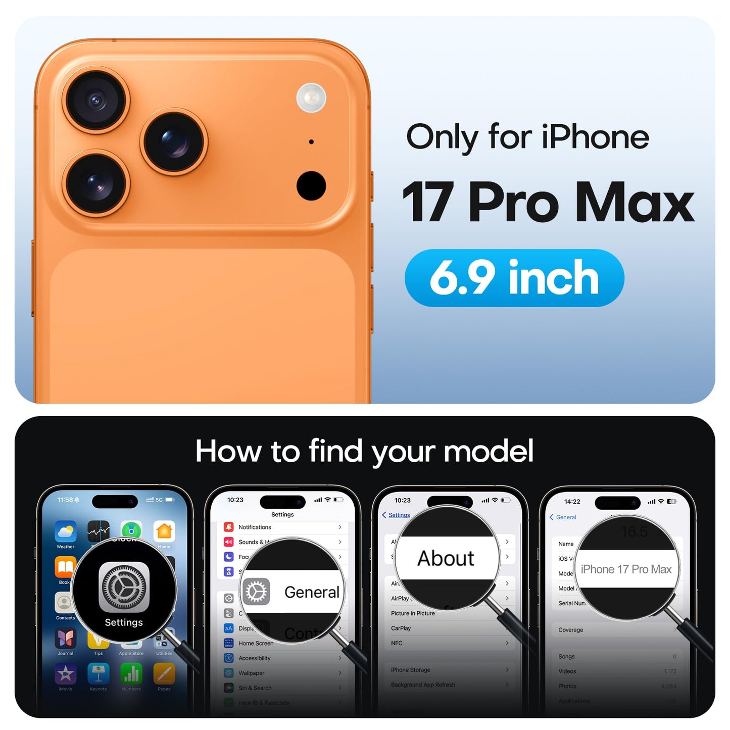 TAURI Basic Cases 17 Pro Max Thermoplastic Polyurethane Clear & Orange NEW