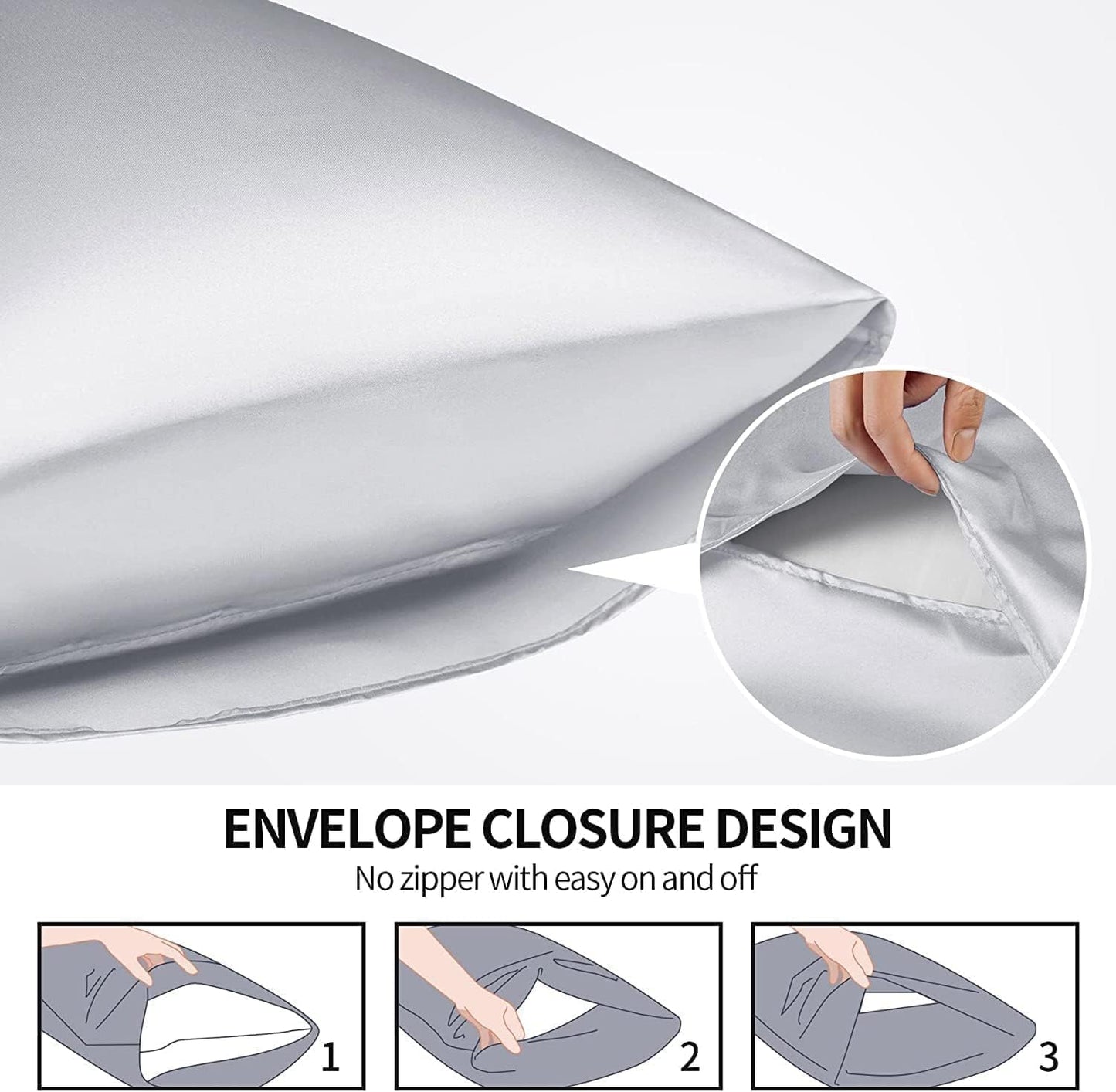 SANOOR Soft Pillowcases Breathable Silky Pillowcase Mulberry Satin Silk NEW