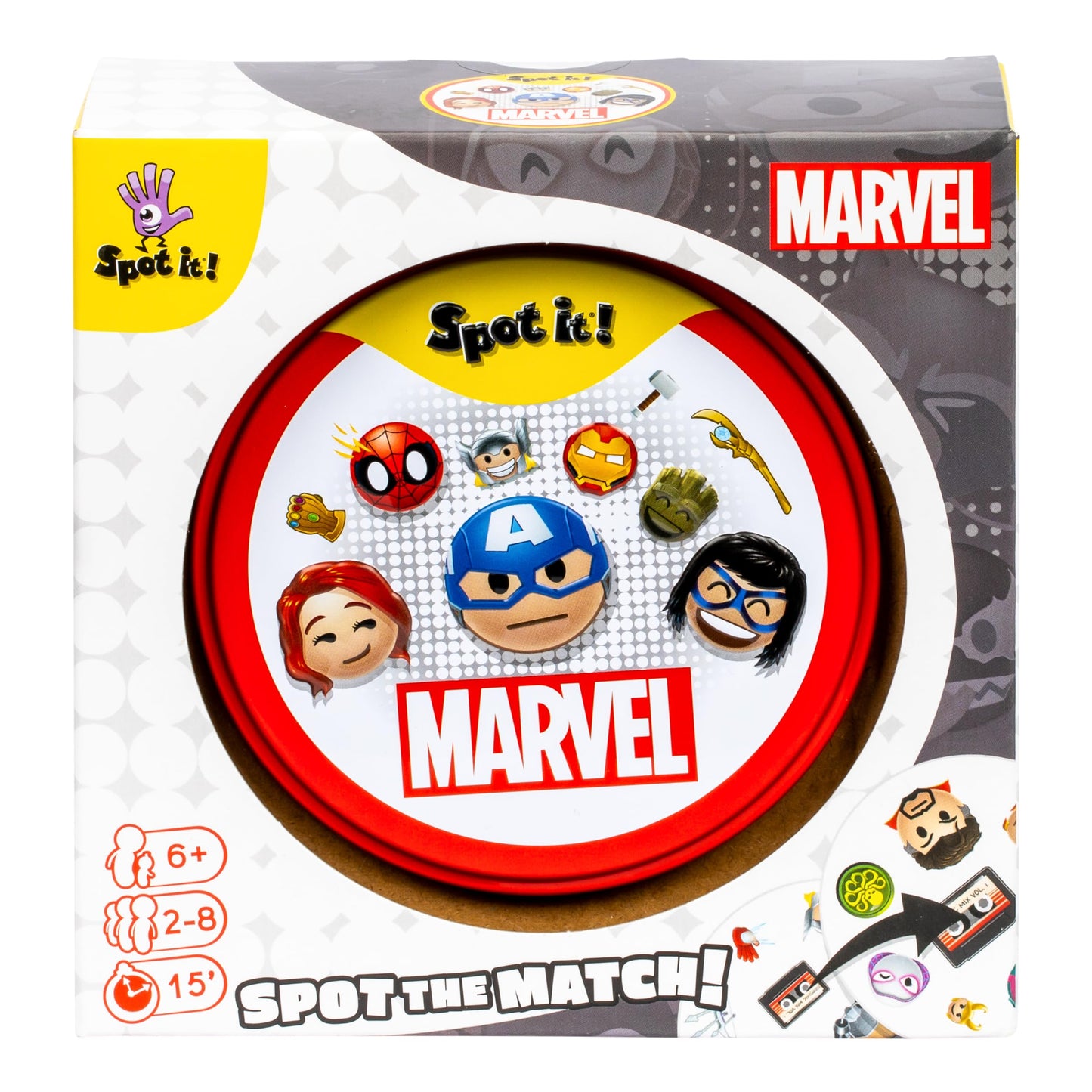 Moose Game Spot It! Marvel Spiderman Iron Man Reflex Test Card Multi Color NEW