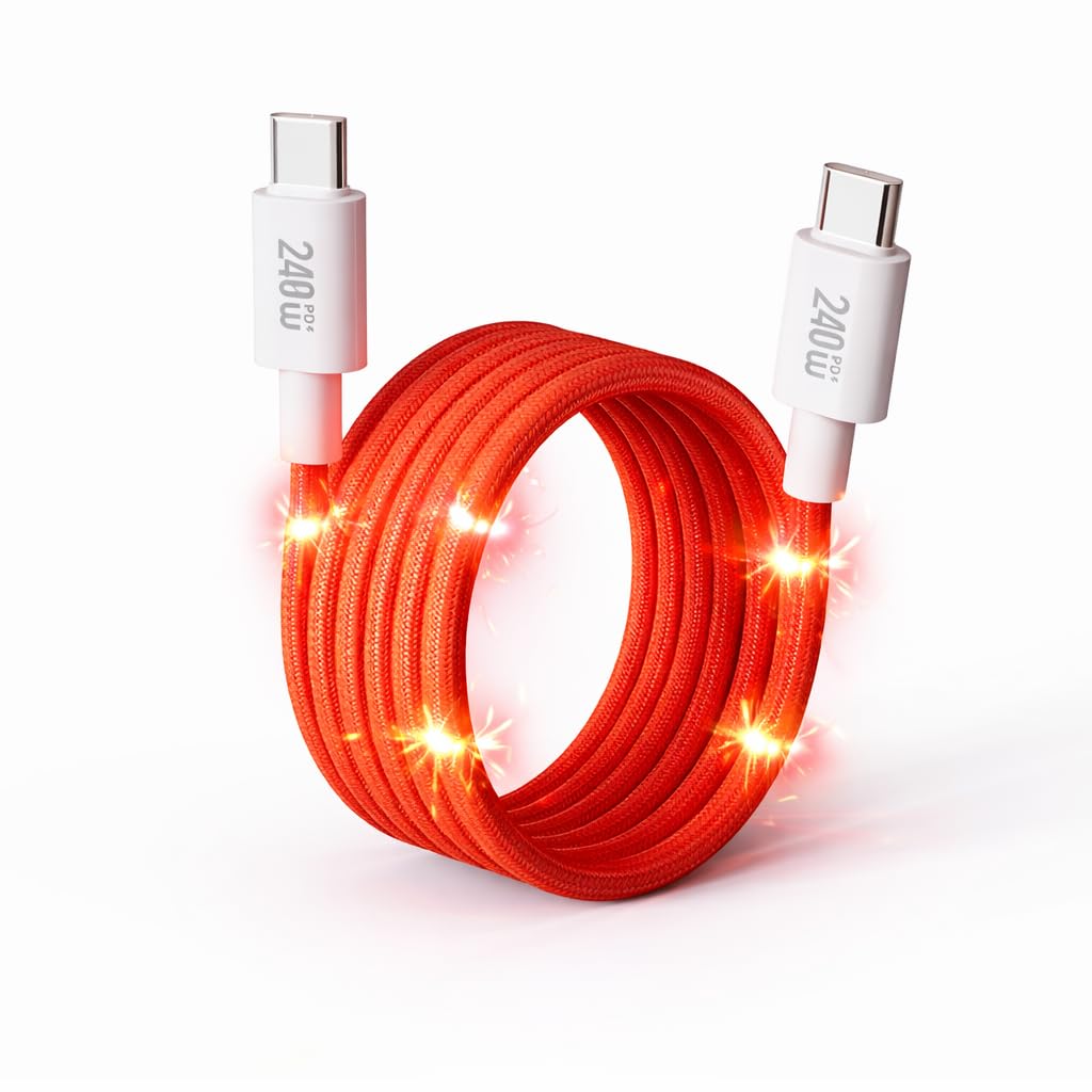 Mizi 240W USB Cables Magnetic USB-C Fast Charging Cable, Auto-Coiled 1M, NEW
