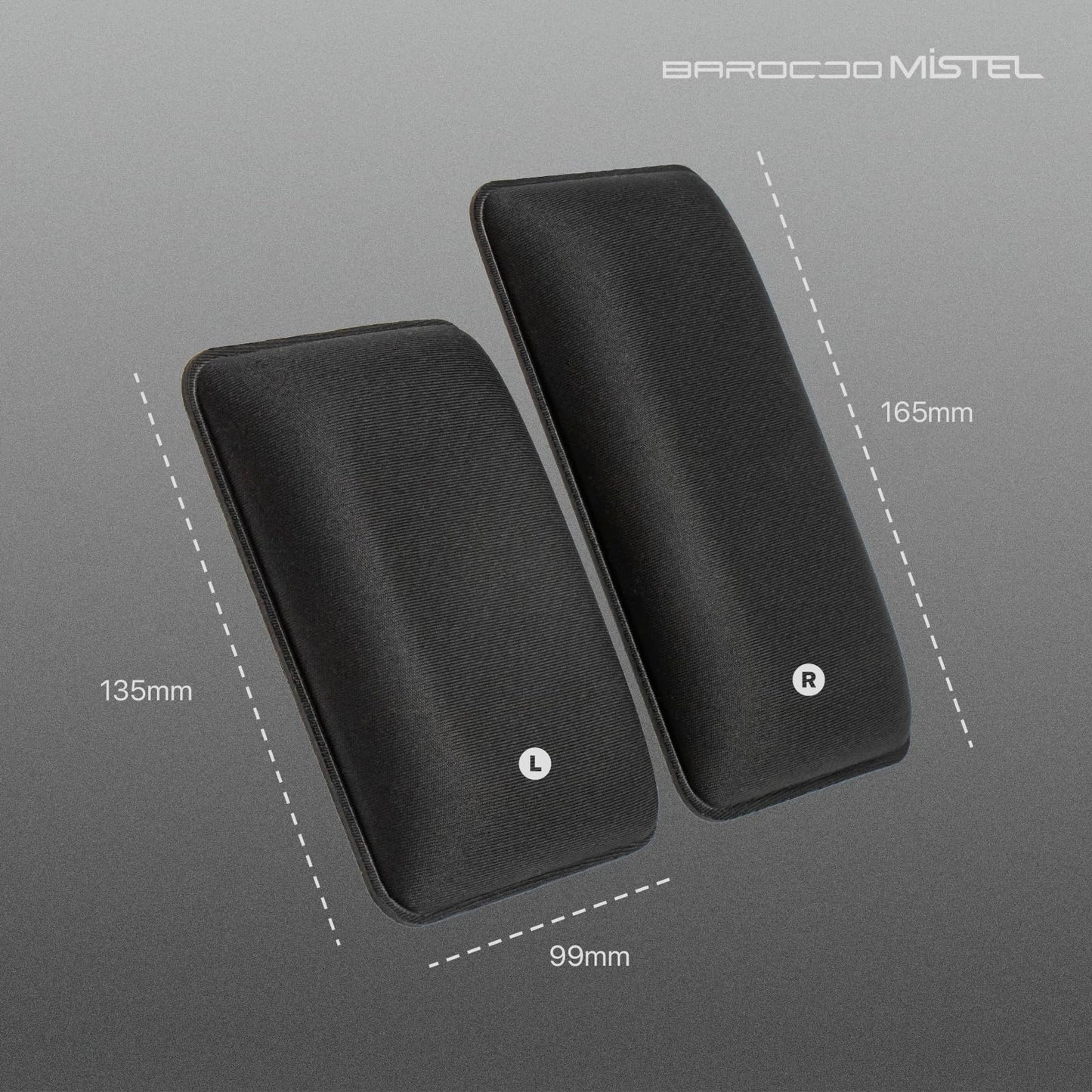 BAROCCOMiSTEL Black Desk Keyboard Wrist Rest with Split Design, Free Size NEW