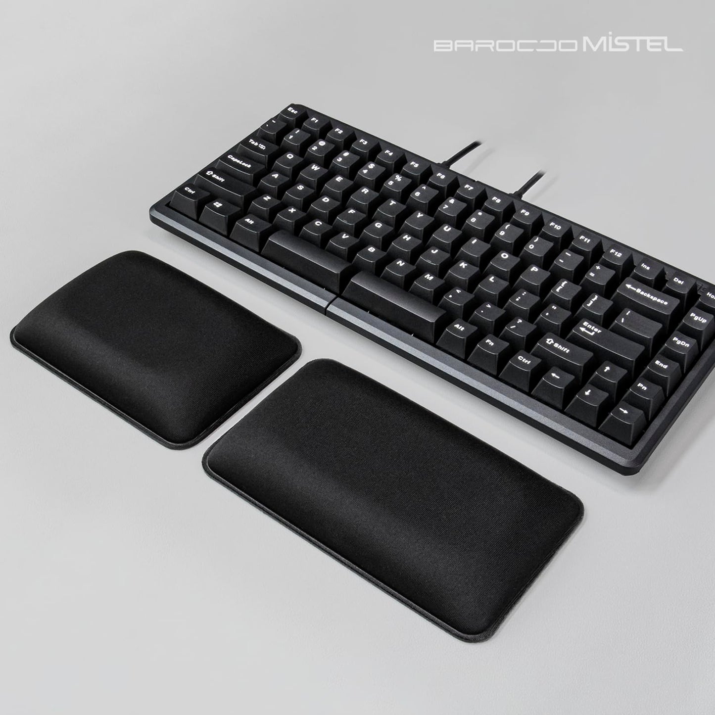 BAROCCOMiSTEL Black Desk Keyboard Wrist Rest with Split Design, Free Size NEW