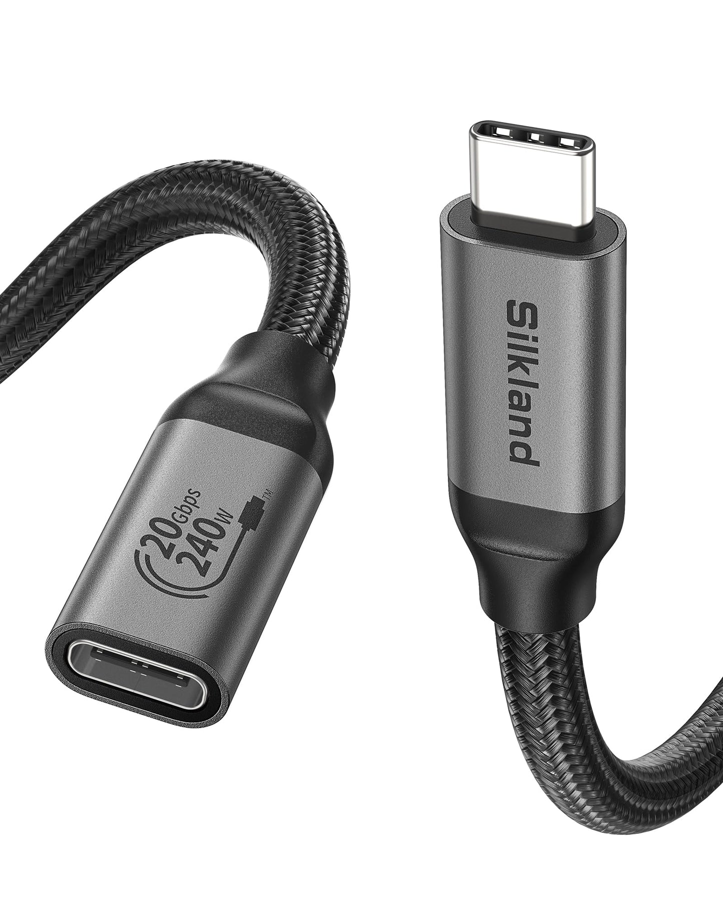 Silkland USB USB Cables C Extension Cable 20Gbps 240W 5K 3.2 Extender 1.2M NEW
