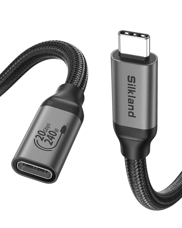 Silkland USB USB Cables C Extension Cable 20Gbps 240W 5K 3.2 Extender 1.2M NEW