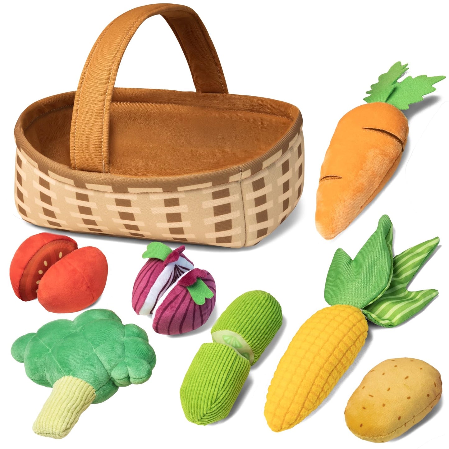 TUMAMA Multicolor Plush Vegetable Play Food Set Pretend Kitchen Toys NEW