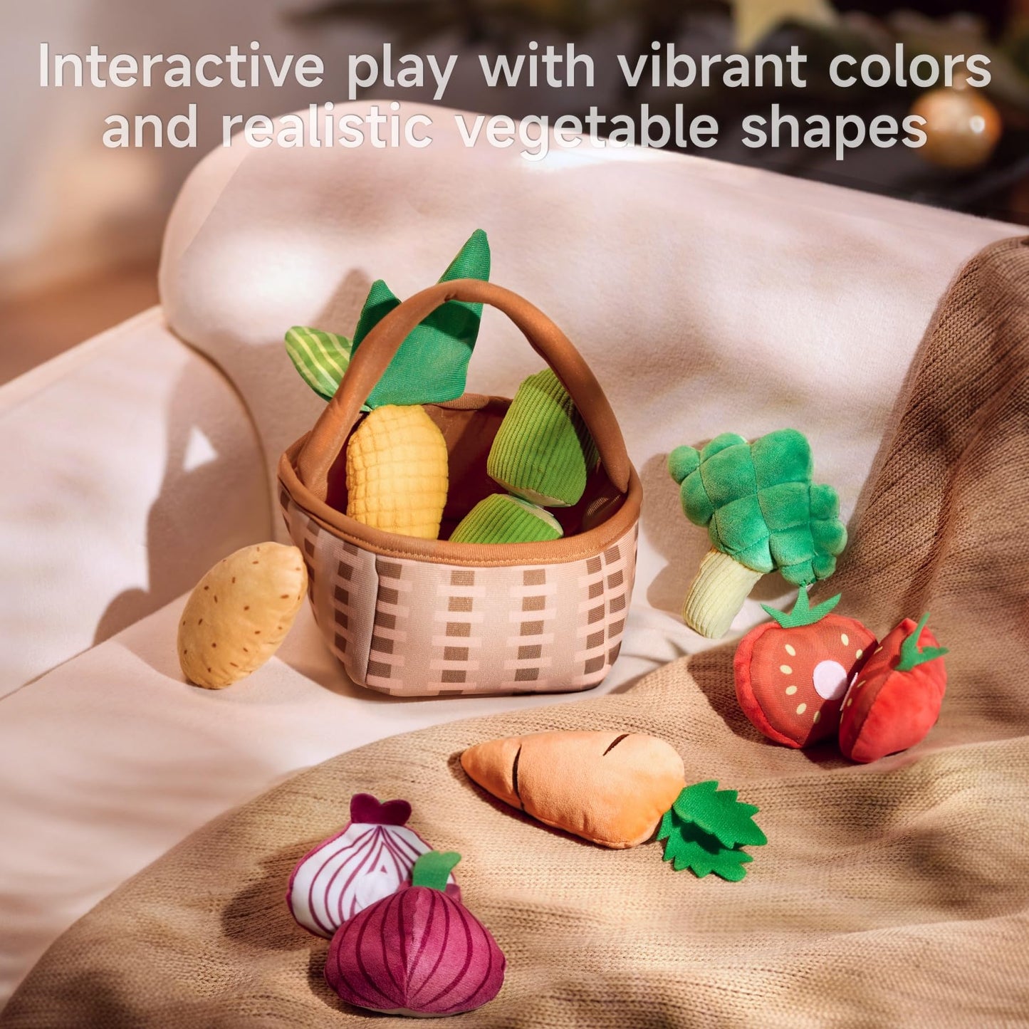 TUMAMA Multicolor Plush Vegetable Play Food Set Pretend Kitchen Toys NEW