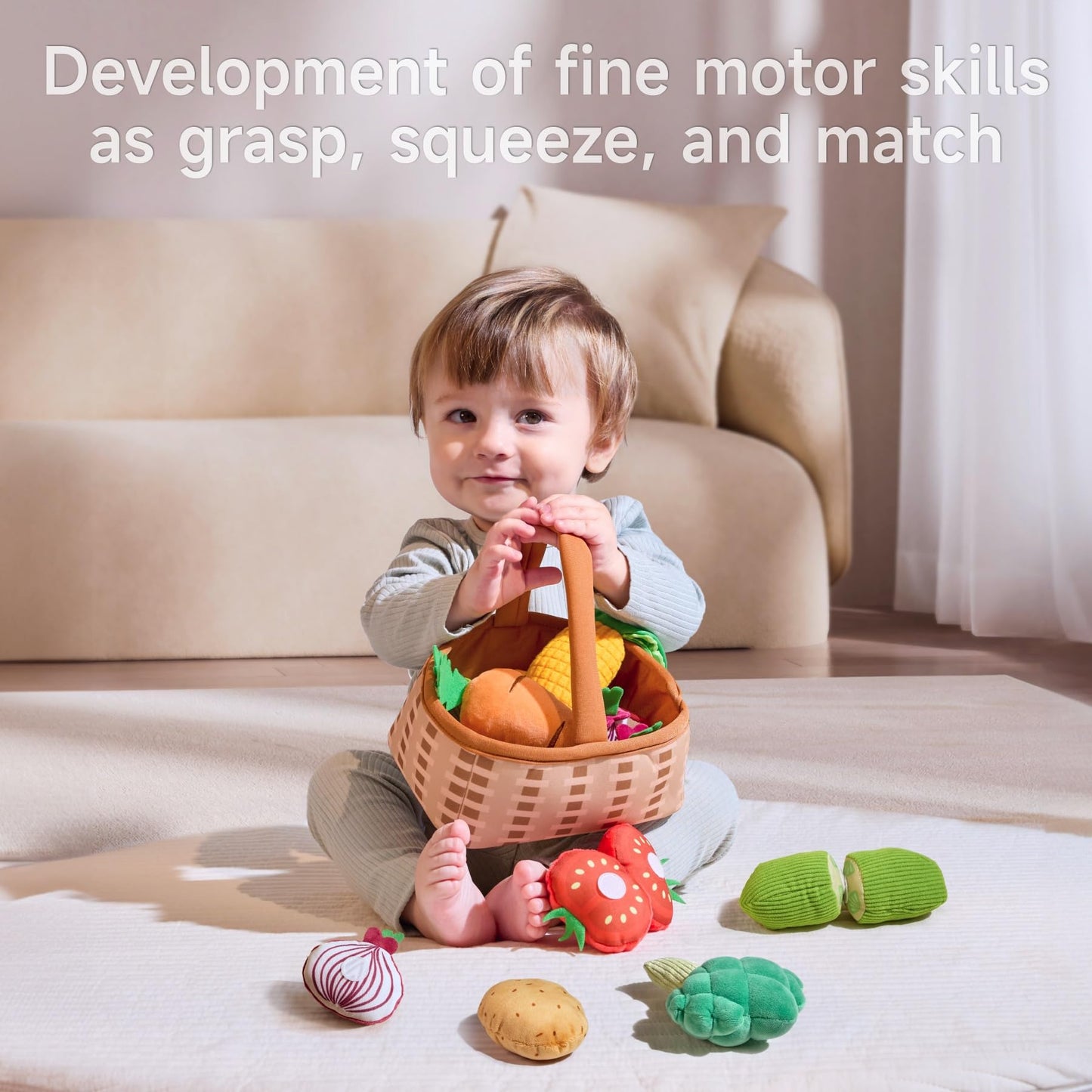TUMAMA Multicolor Plush Vegetable Play Food Set Pretend Kitchen Toys NEW