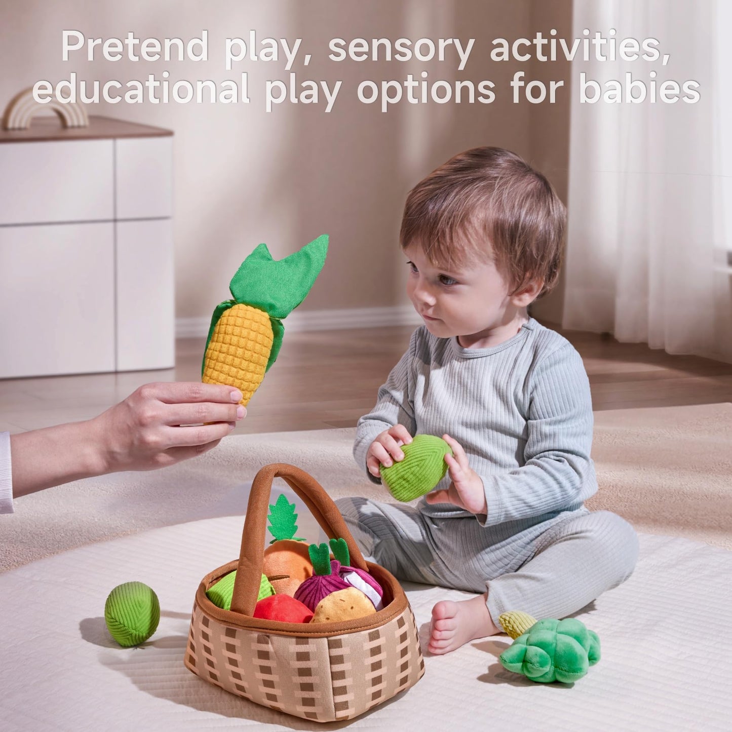 TUMAMA Multicolor Plush Vegetable Play Food Set Pretend Kitchen Toys NEW