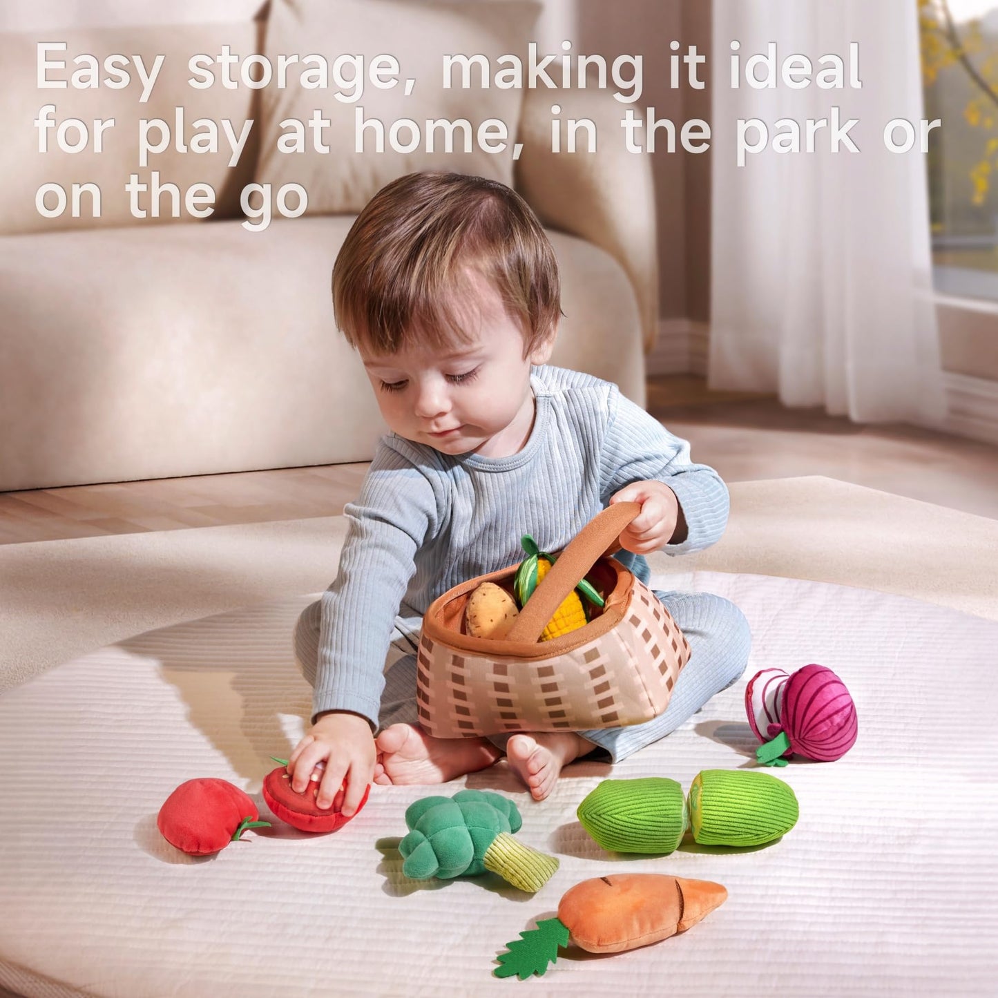 TUMAMA Multicolor Plush Vegetable Play Food Set Pretend Kitchen Toys NEW