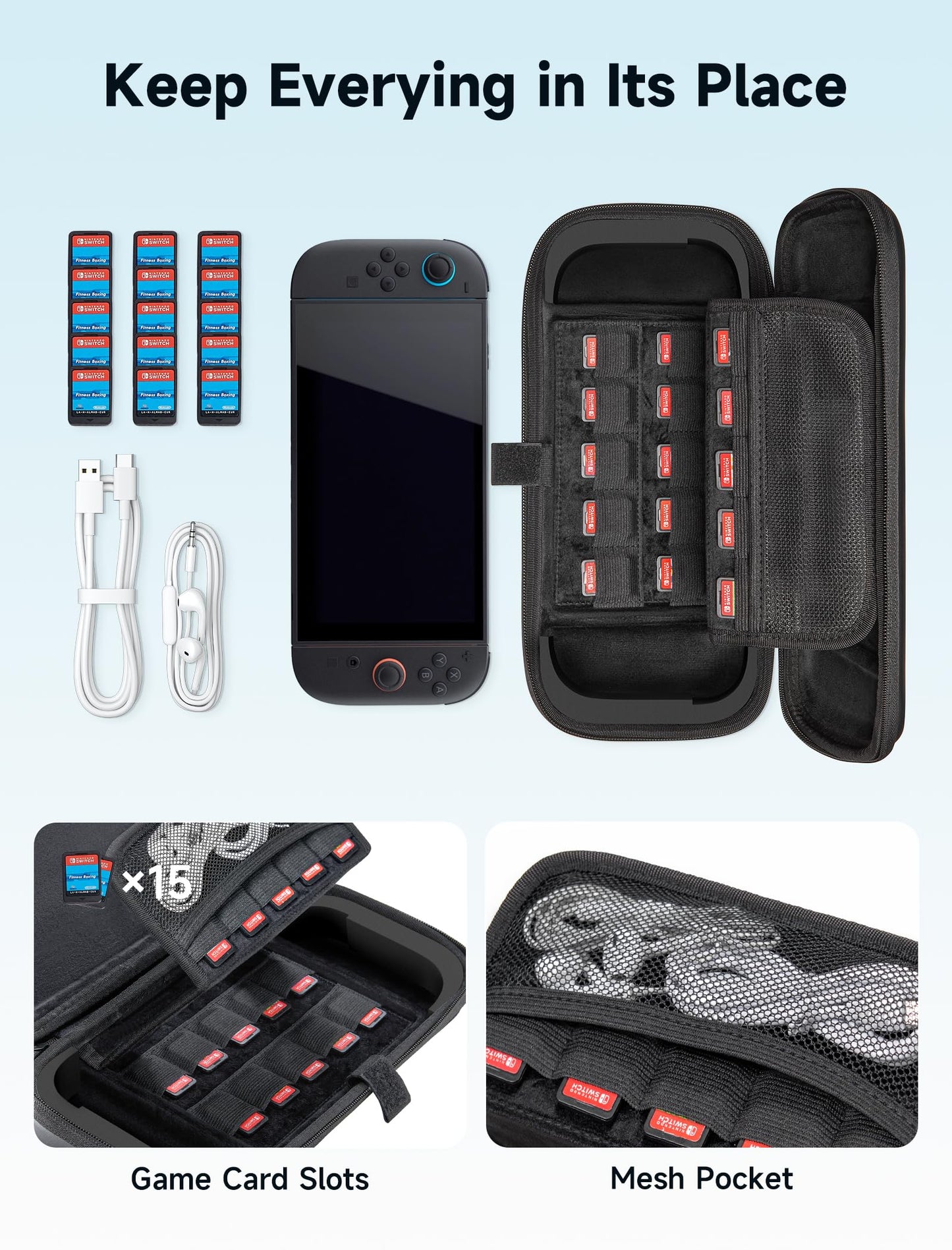 JSAUX Protective Cases Hard Shell Carrying Case Nintendo Switch 2 Console NEW