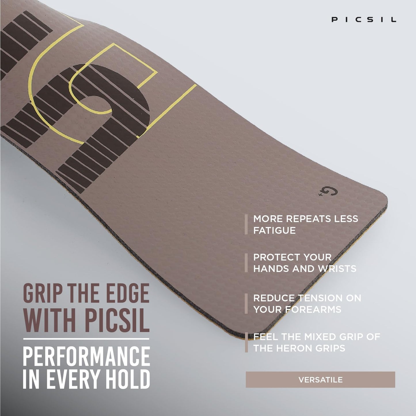 PICSIL Carbon Fibre Gymnastics Grips Pack with Chalk in Taupe Colour NEW