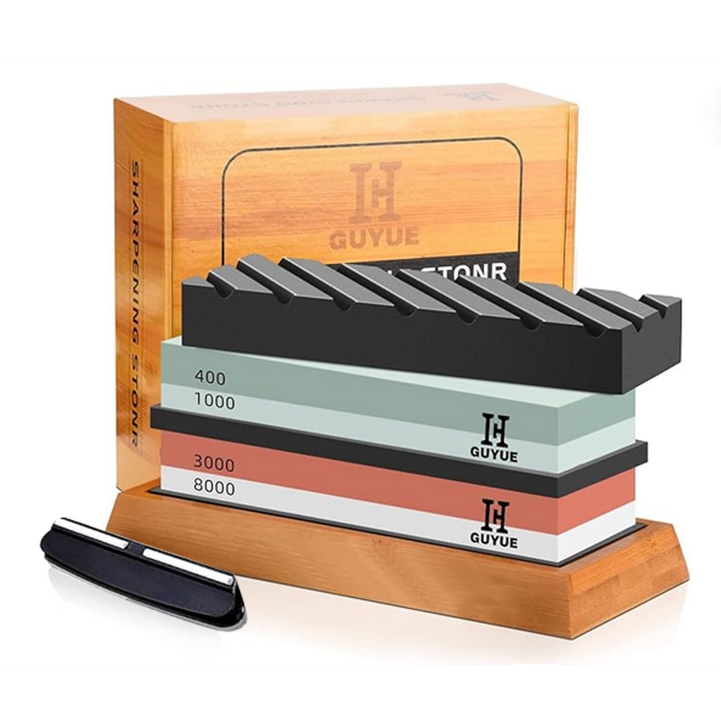 H G Whetstones GUYUE 2-in-1 Whetstone Set 400/1000 & 3000/8000 Grit NEW