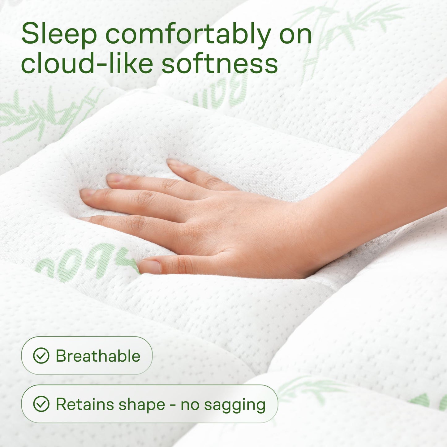 Niagara Sleep Solution Bamboo Mattress Topper Cooling Breathable QUEEN Bed NEW