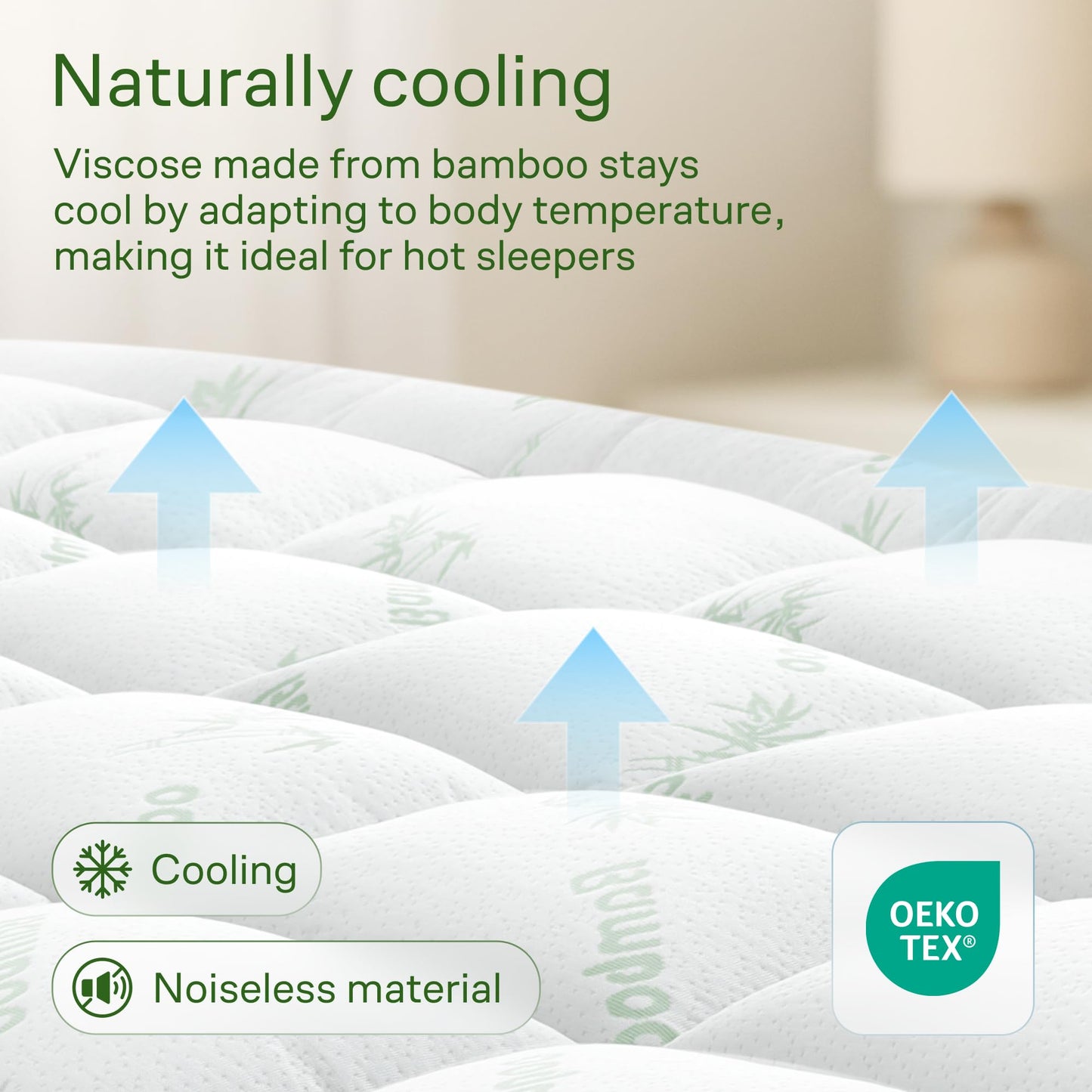 Niagara Sleep Solution Bamboo Mattress Topper Cooling Breathable QUEEN Bed NEW