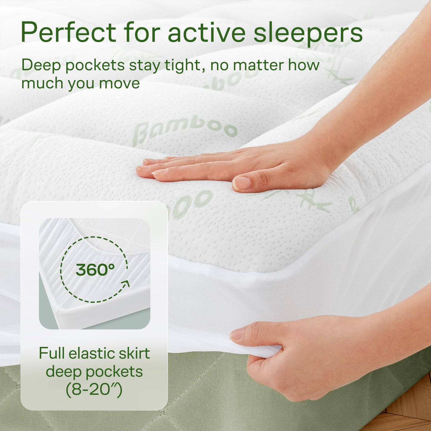 Niagara Sleep Solution Bamboo Mattress Topper Cooling Breathable QUEEN Bed NEW