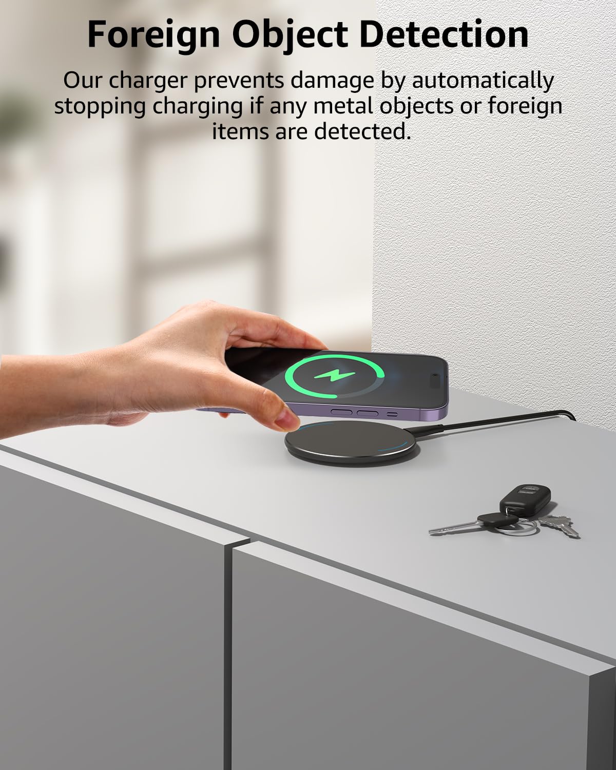 TOZO 15W Wireless Charging Pad - Glossy Black Induction Fast Charger NEW