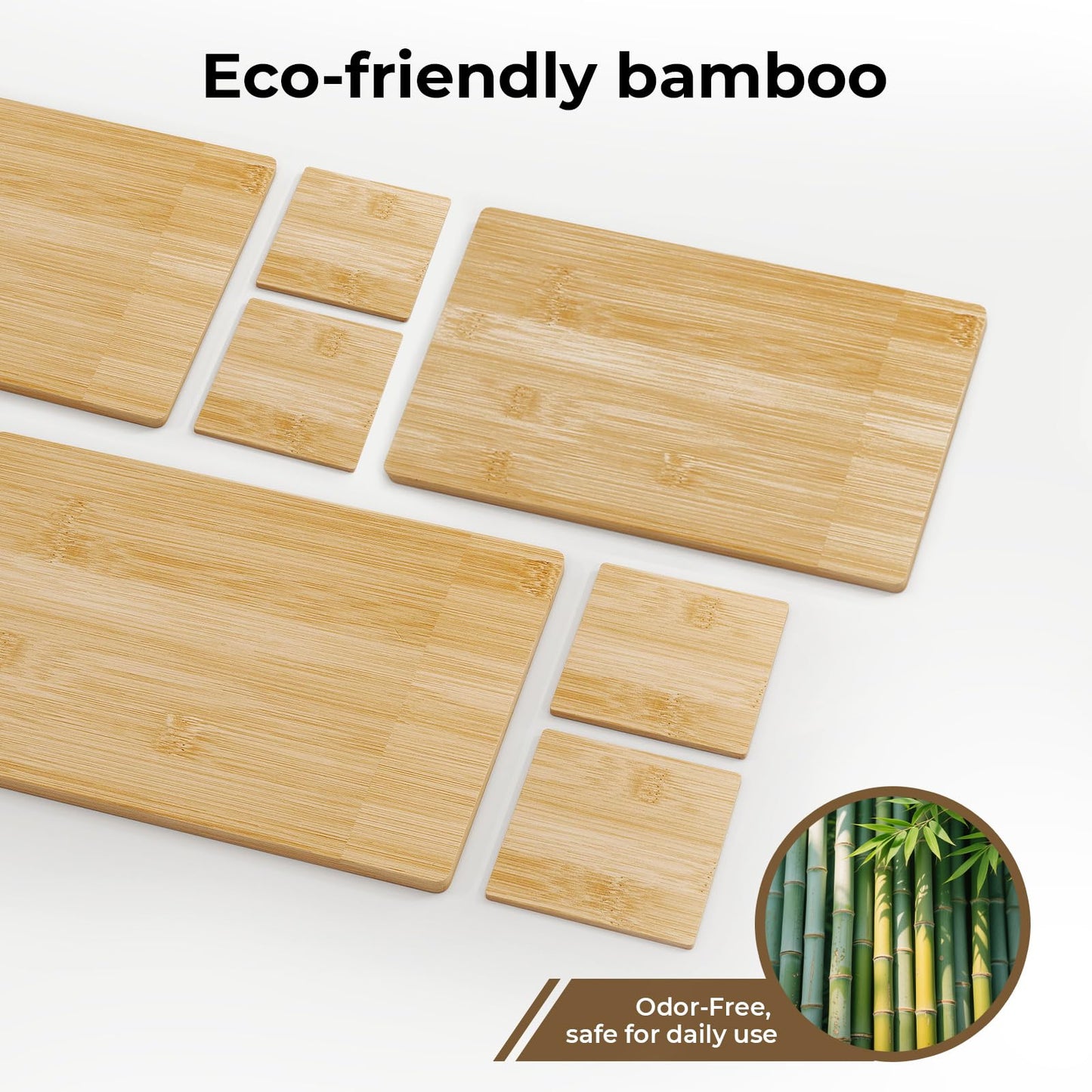 TOQUE Bamboo Place Mats and Coasters Set of 8 Heat Stain Resistant Washable NEW