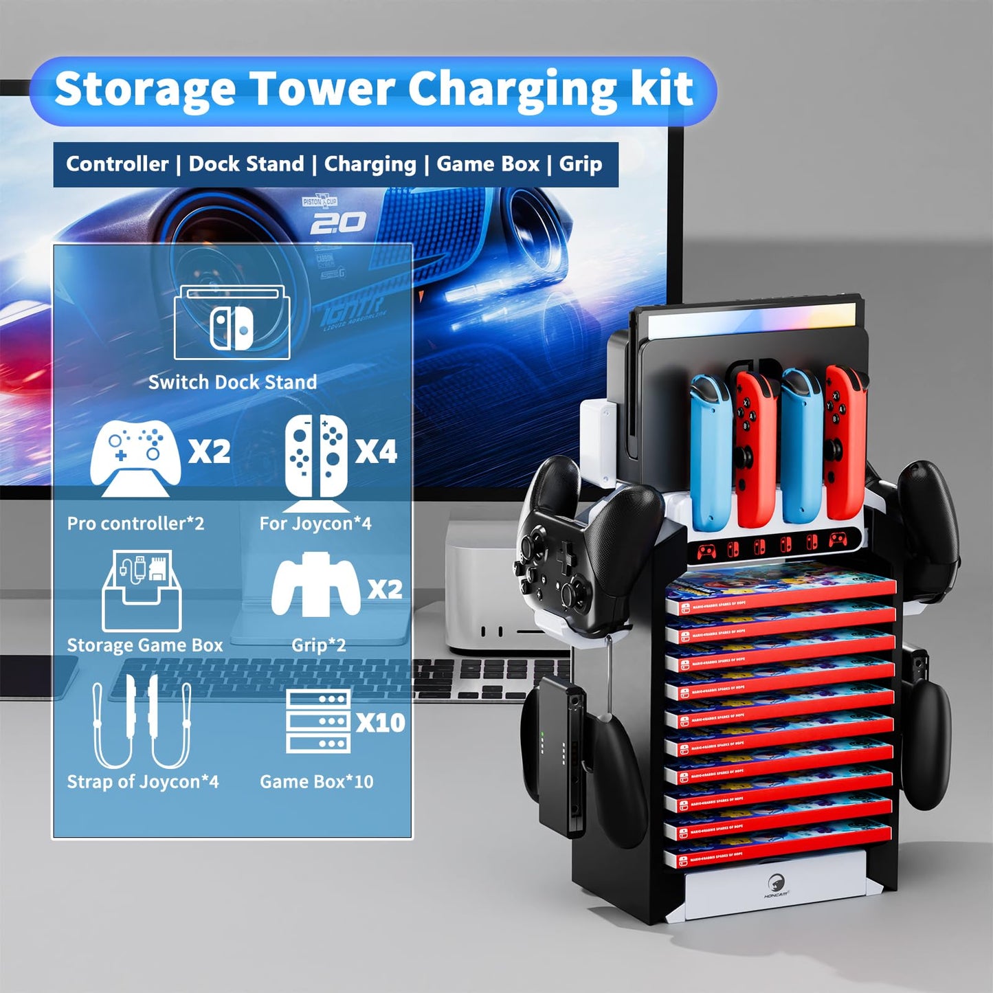 HONCAM Multifunctional Accessories Switch Organizer Station DEMO