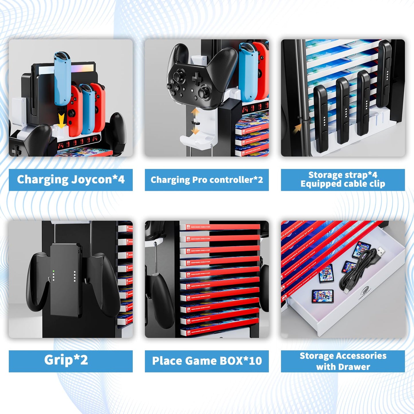HONCAM Multifunctional Accessories Switch Organizer Station DEMO