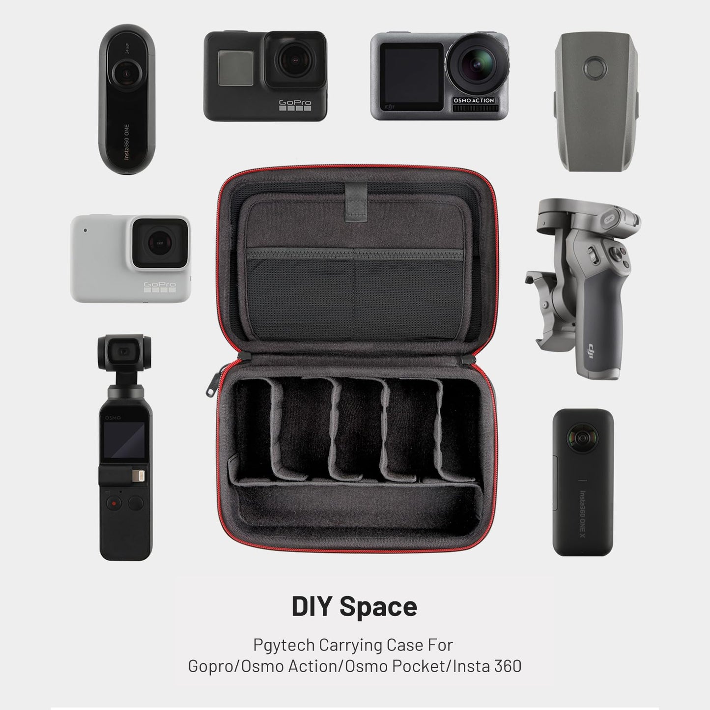 PGYTECH Compact Camera Case Storage Box Protective EVA Black 9.6 x 6.9 2.9 NEW