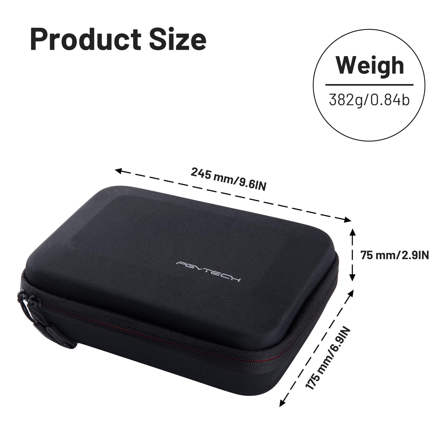 PGYTECH Compact Camera Case Storage Box Protective EVA Black 9.6 x 6.9 2.9 NEW