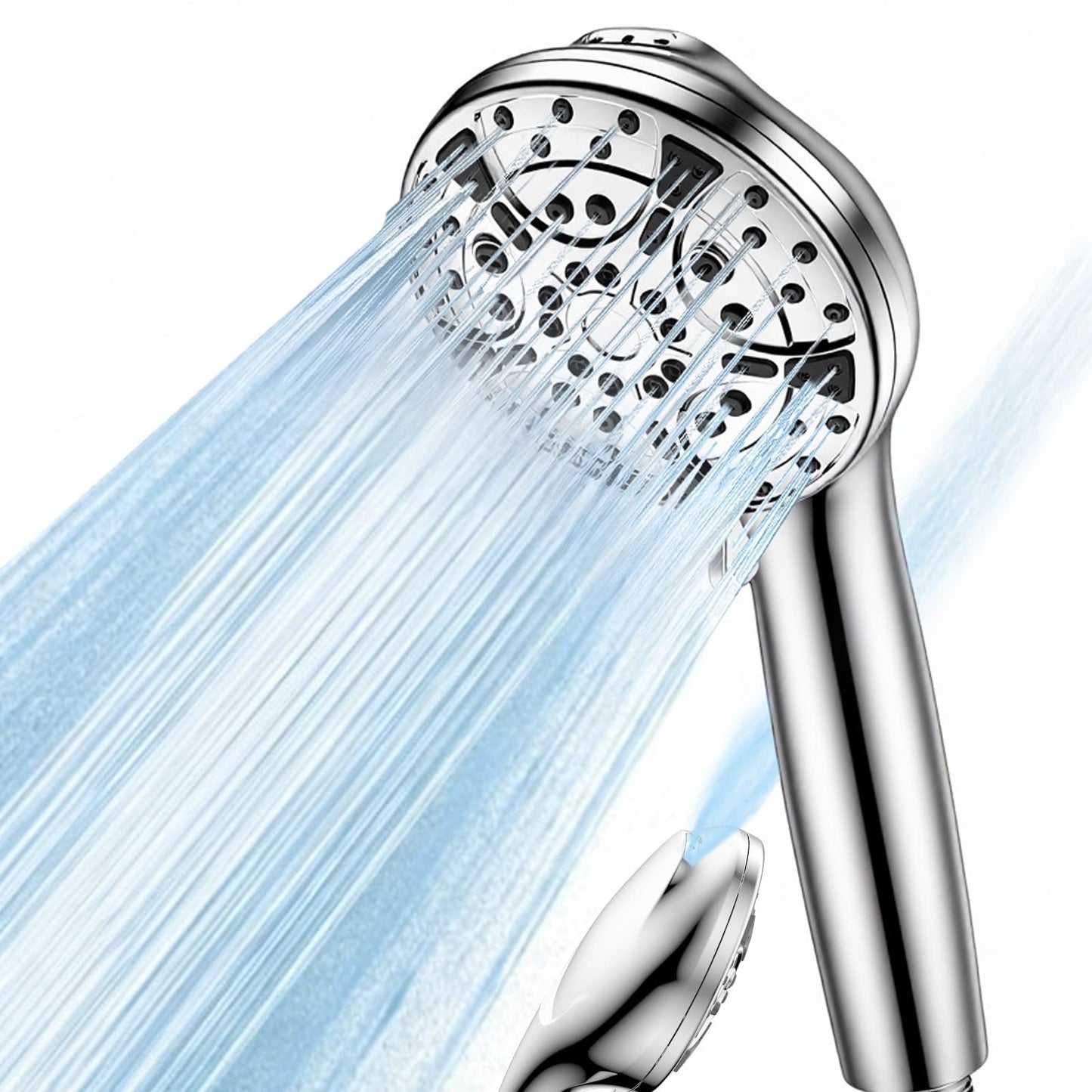 AOBOSI 10-Mode Handheld Shower Head High Pressure Stainless Steel Silver NEW