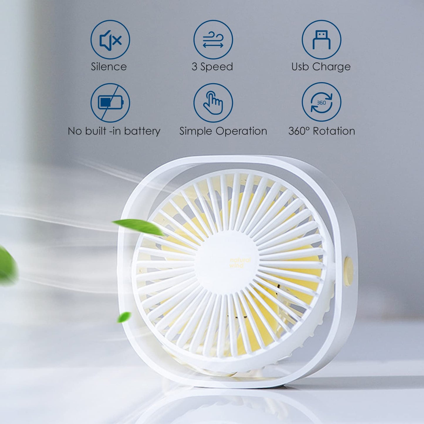 Simpeak Mini USB Fans USB Desk Fan, Quiet Portable Cooling Fan for Home NEW