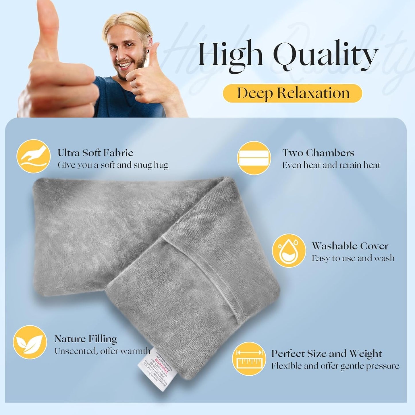 UNCN Wheat Bag Heat Pack with Washable Cover for Relaxation Therapy NEW