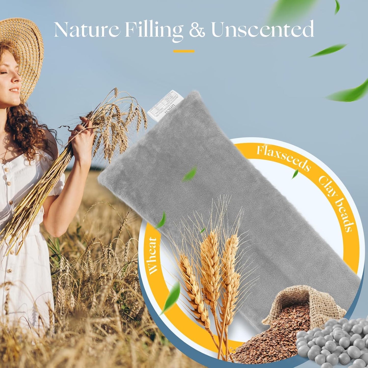 UNCN Wheat Bag Heat Pack with Washable Cover for Relaxation Therapy NEW