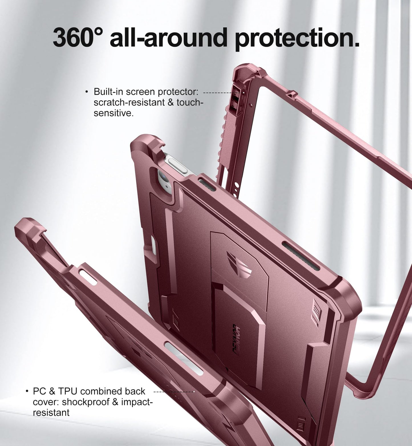 Dexnor 360 Cases Protective Full Body Case for iPad 10th Generation 2022 DEMO