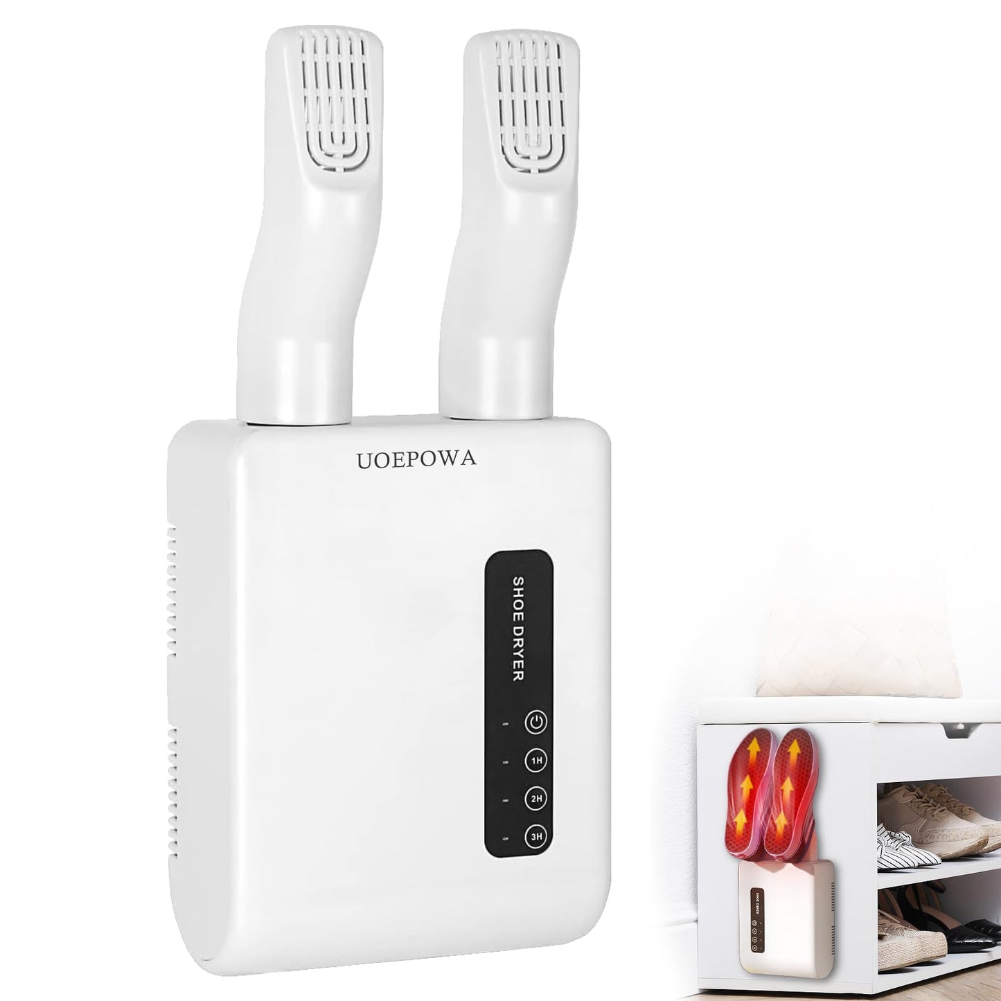 UOEPOWA Portable Shoe and Boot Dryer for Ski, Soccer, Rain Boots - White DEMO