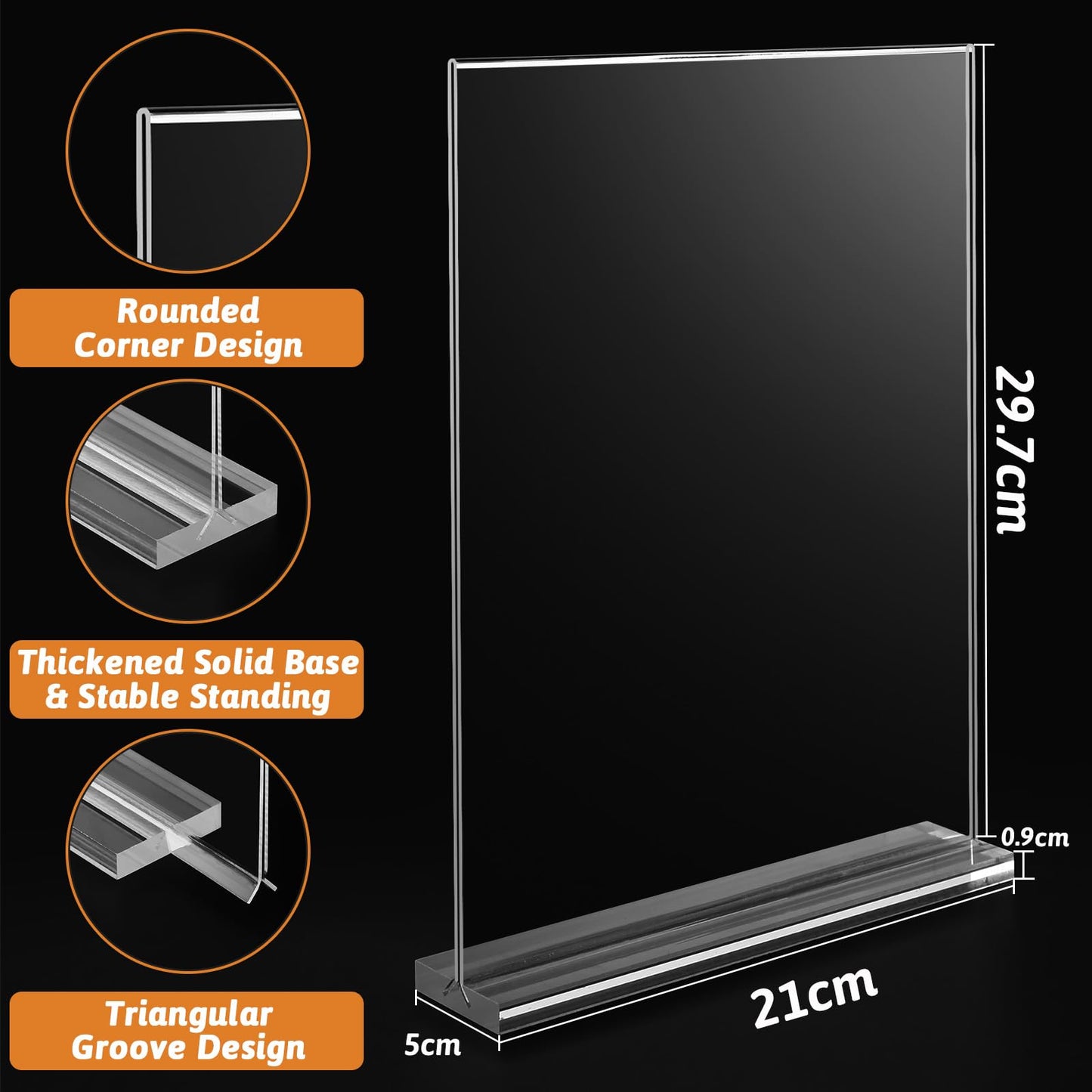 Viymgit 4-Pack Presentation Supplies Clear Acrylic A4 Sign Holders NEW