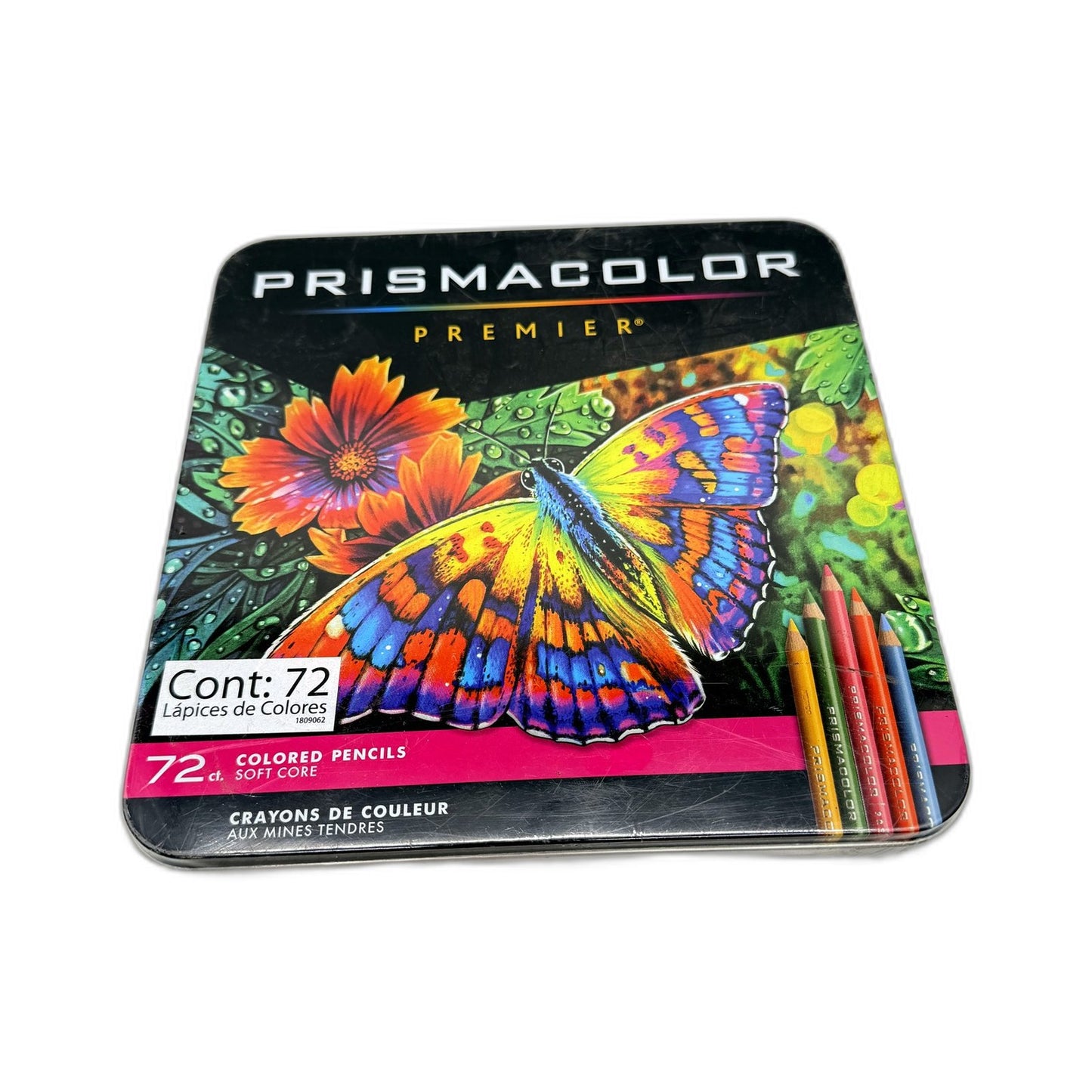 Prismacolor Premier 72 Soft Core Assorted Colour Pencil Set Tin Storage Box NEW