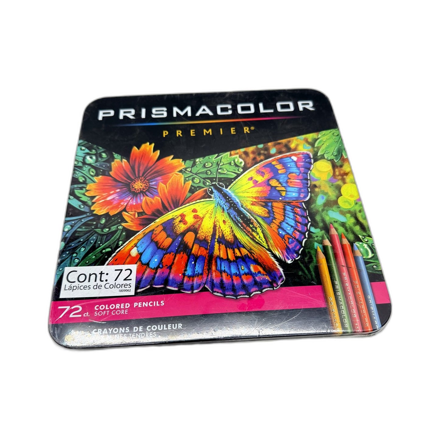 Prismacolor Premier 72 Soft Core Assorted Colour Pencil Set Tin Storage Box NEW