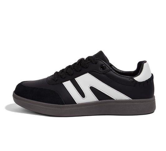 LUCKY STEP Retro Gum Sole Trainers Tennis Skate Shoes Black Womens US 8 NEW