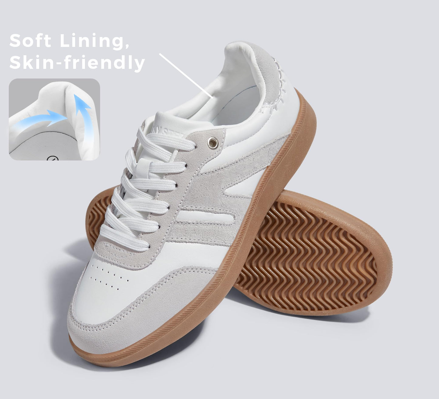 LUCKY STEP Casual Trainers Retro Gum Sole Sneakers Skate Shoes Women US 11 NEW