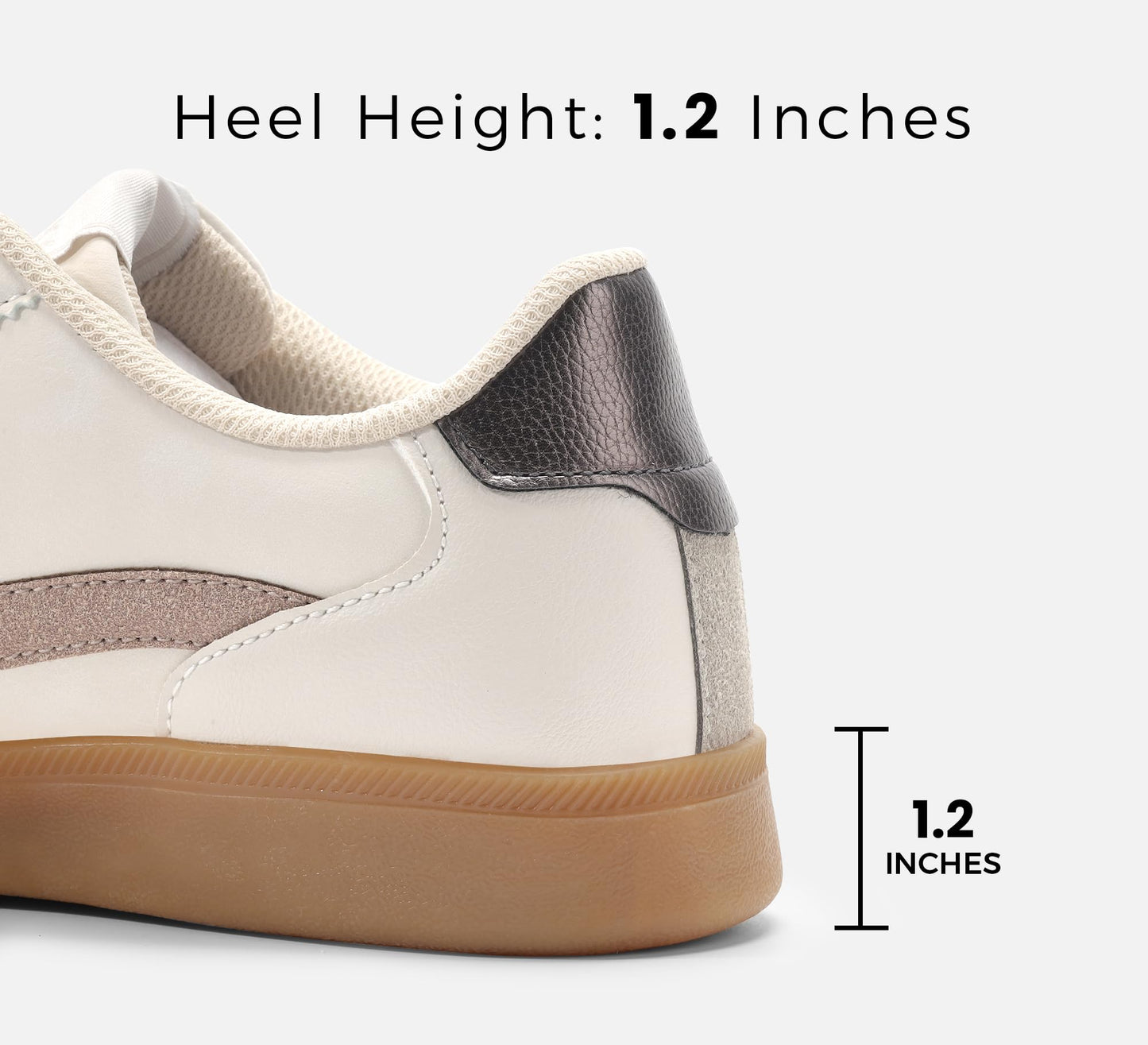 LUCKY STEP Retro Trainer Casual Walking Shoes Non-Slip Beige Grey Women US 6 NEW