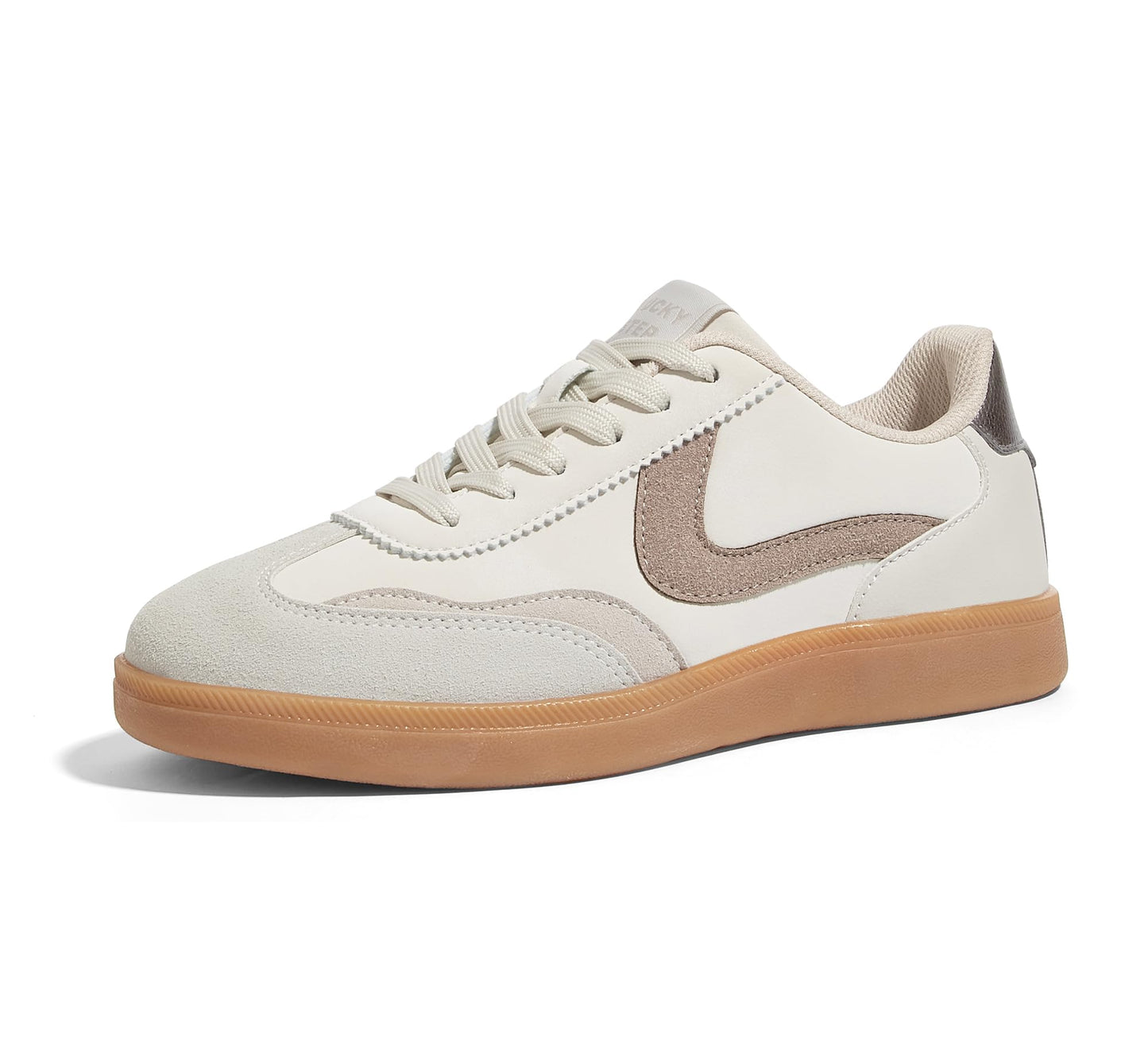 LUCKY STEP Retro Trainer Walking Shoes Non-Slip Beige Grey Women US 6.5 NEW