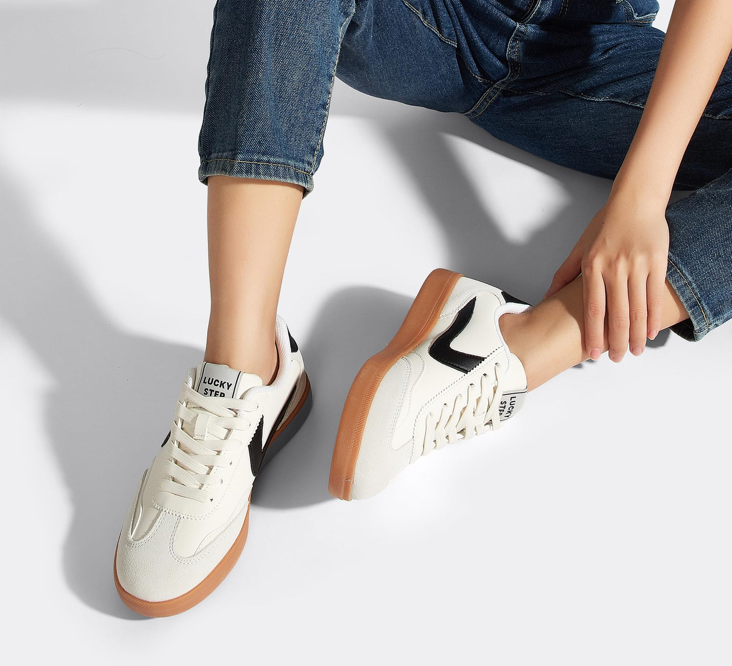 LUCKY STEP Retro Fashion Trainers Casual Walking Shoes Non-Slip Women US 9 NEW