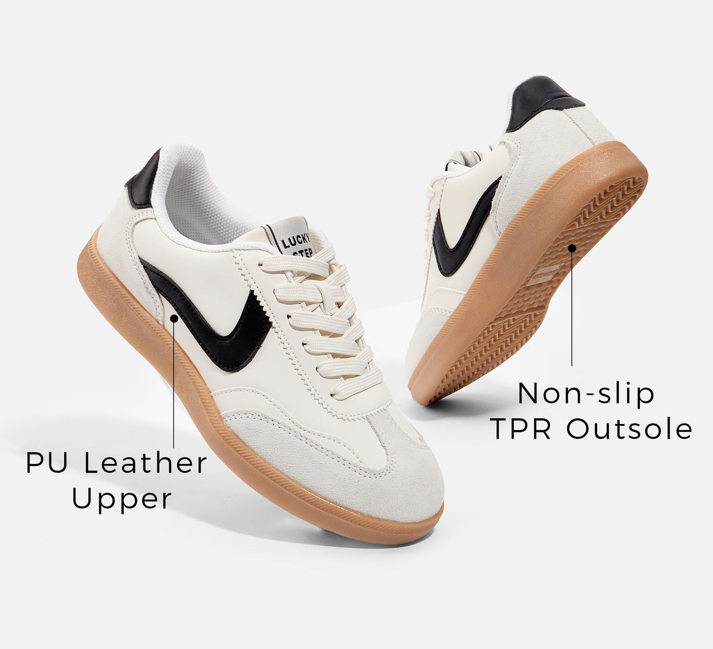 LUCKY STEP Retro Fashion Trainers Casual Walking Shoes Non-Slip Women US 9 NEW