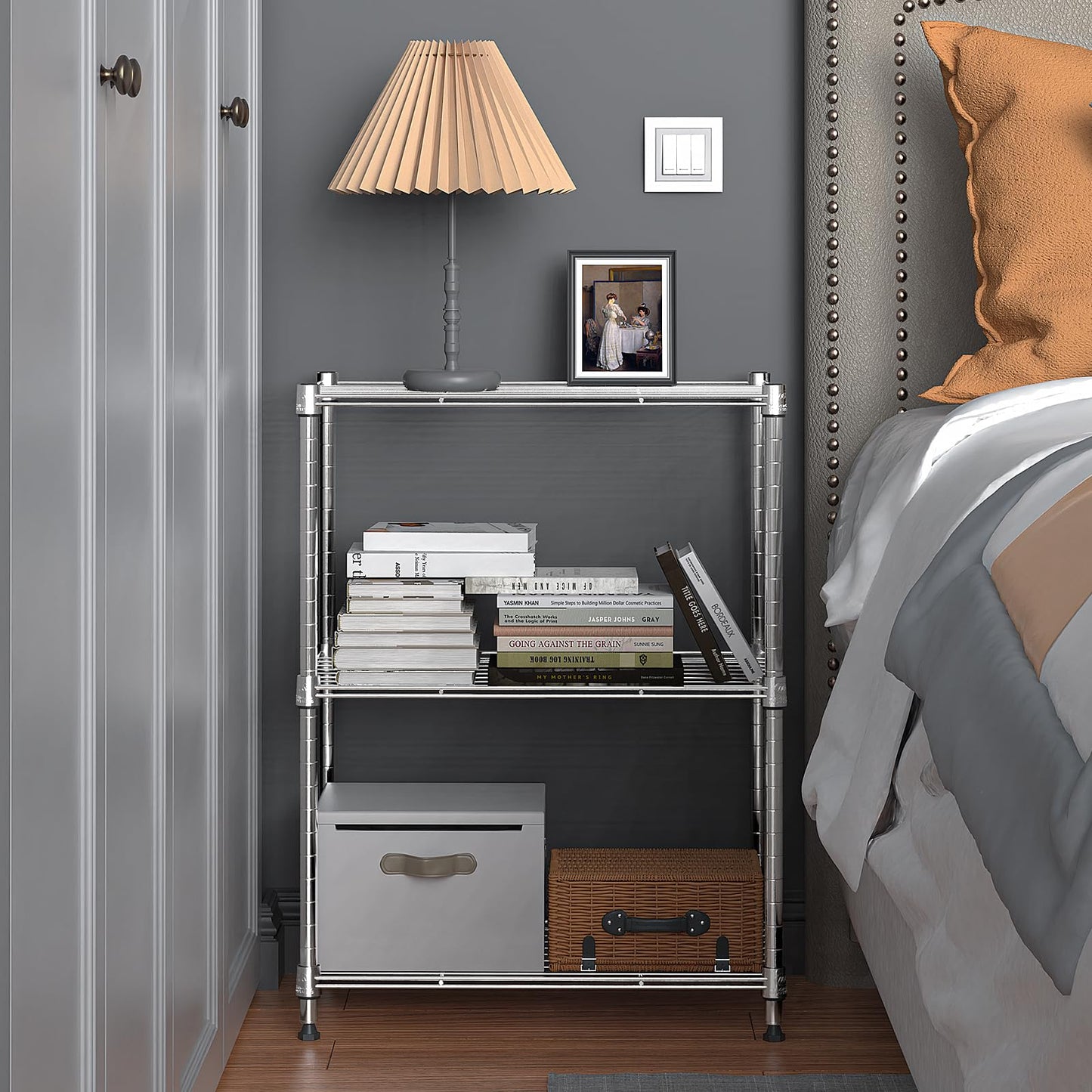 MZG 3-Tier Heavy Duty Metal Wire Storage Shelving Unit Adjustable Organizer NEW