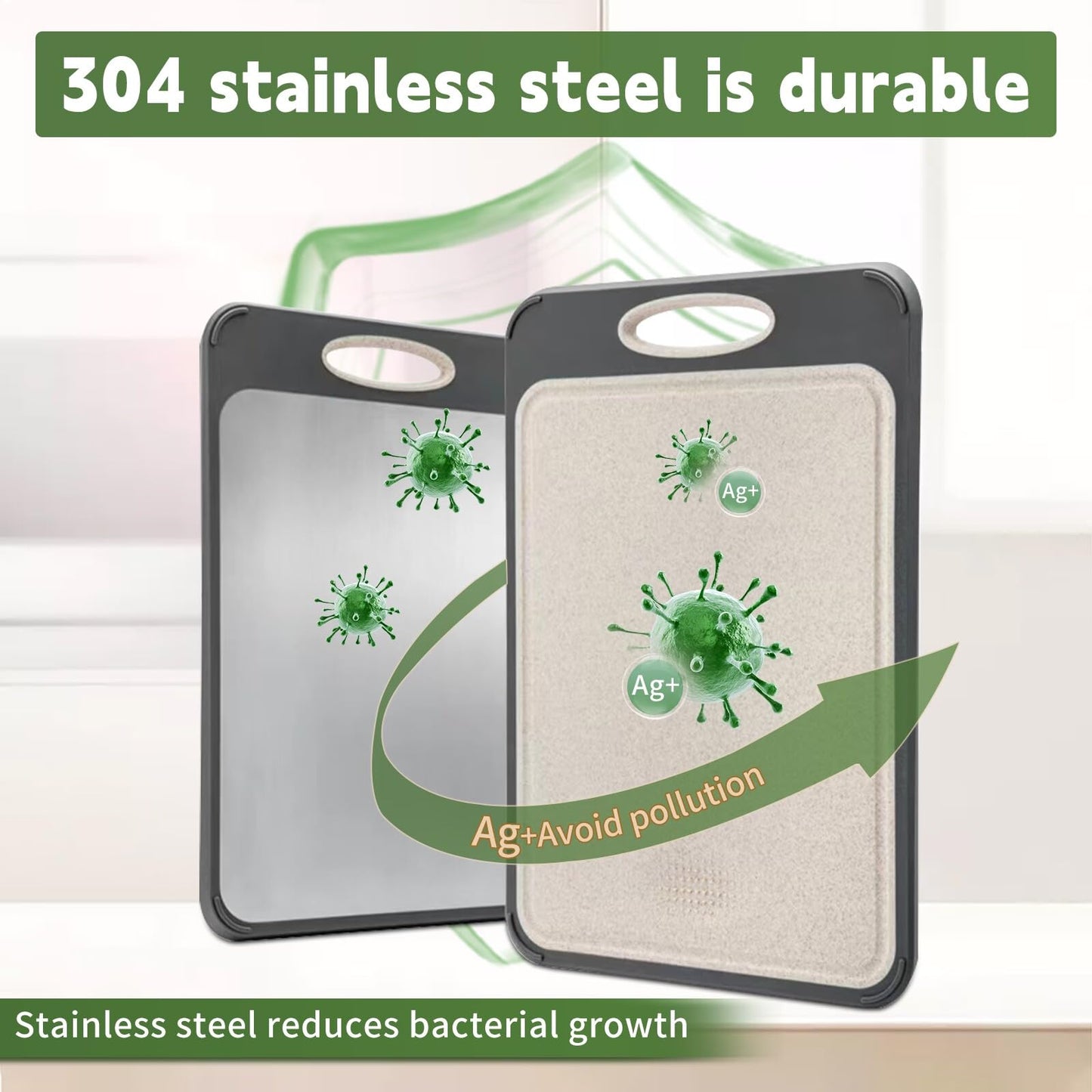 Newraturner Large Chopping Boards Stainless Steel Cutting Board Dual-Sided NEW