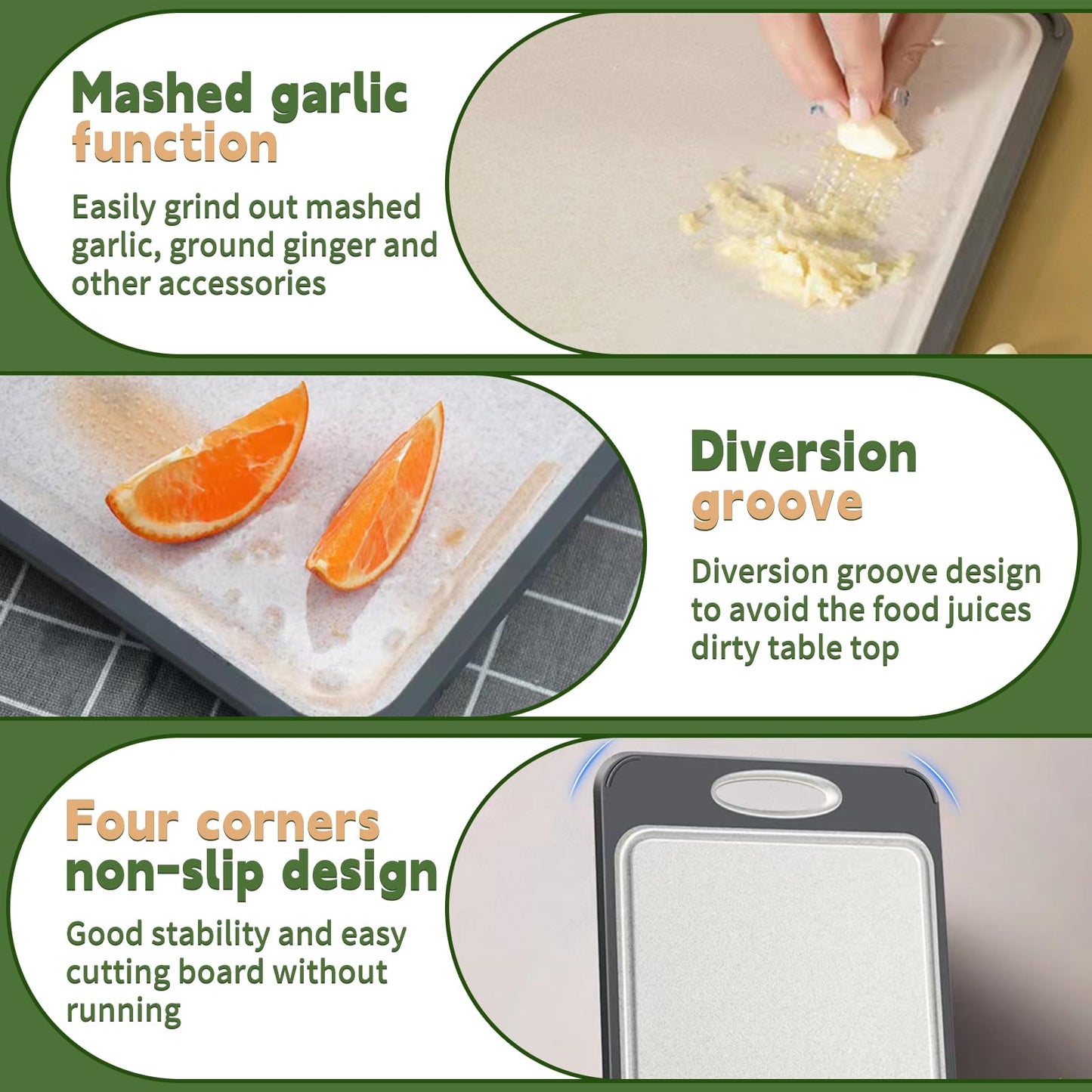 Newraturner Large Chopping Boards Stainless Steel Cutting Board Dual-Sided NEW