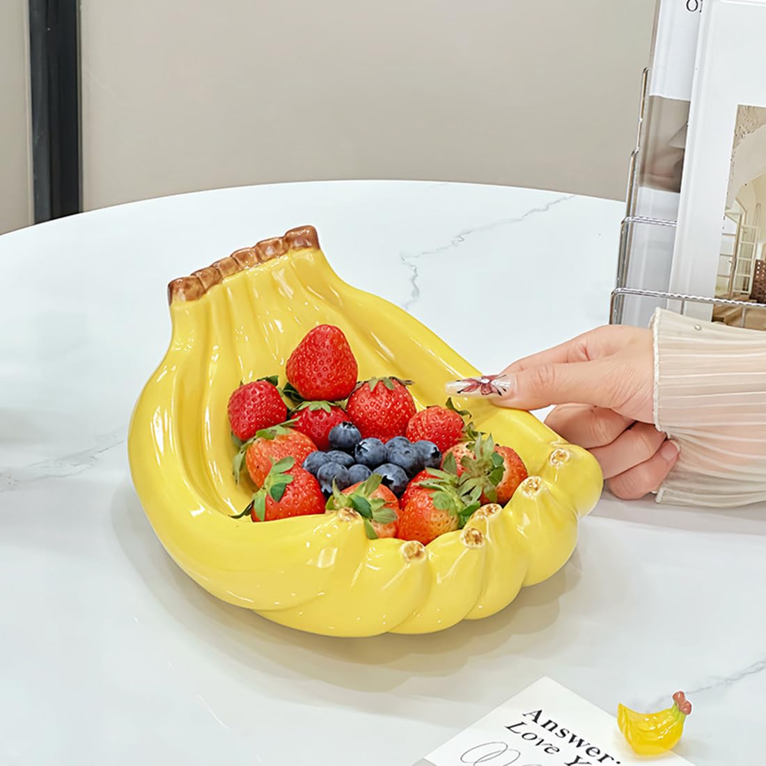SHZMJL Fun Ceramic Banana Themed Food Trinket Dish NEW