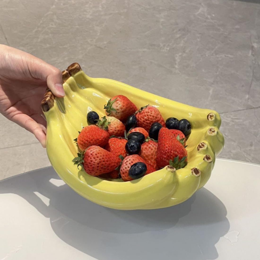 SHZMJL Fun Ceramic Banana Themed Food Trinket Dish NEW