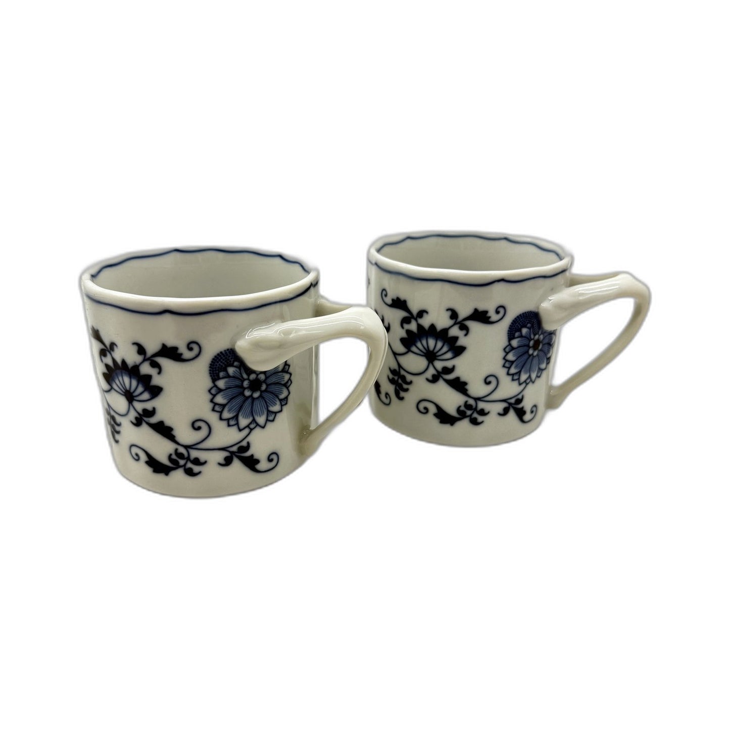 Made In Japan Blue Danube Ceramic Mugs - White with Vibrant Floral Pattern