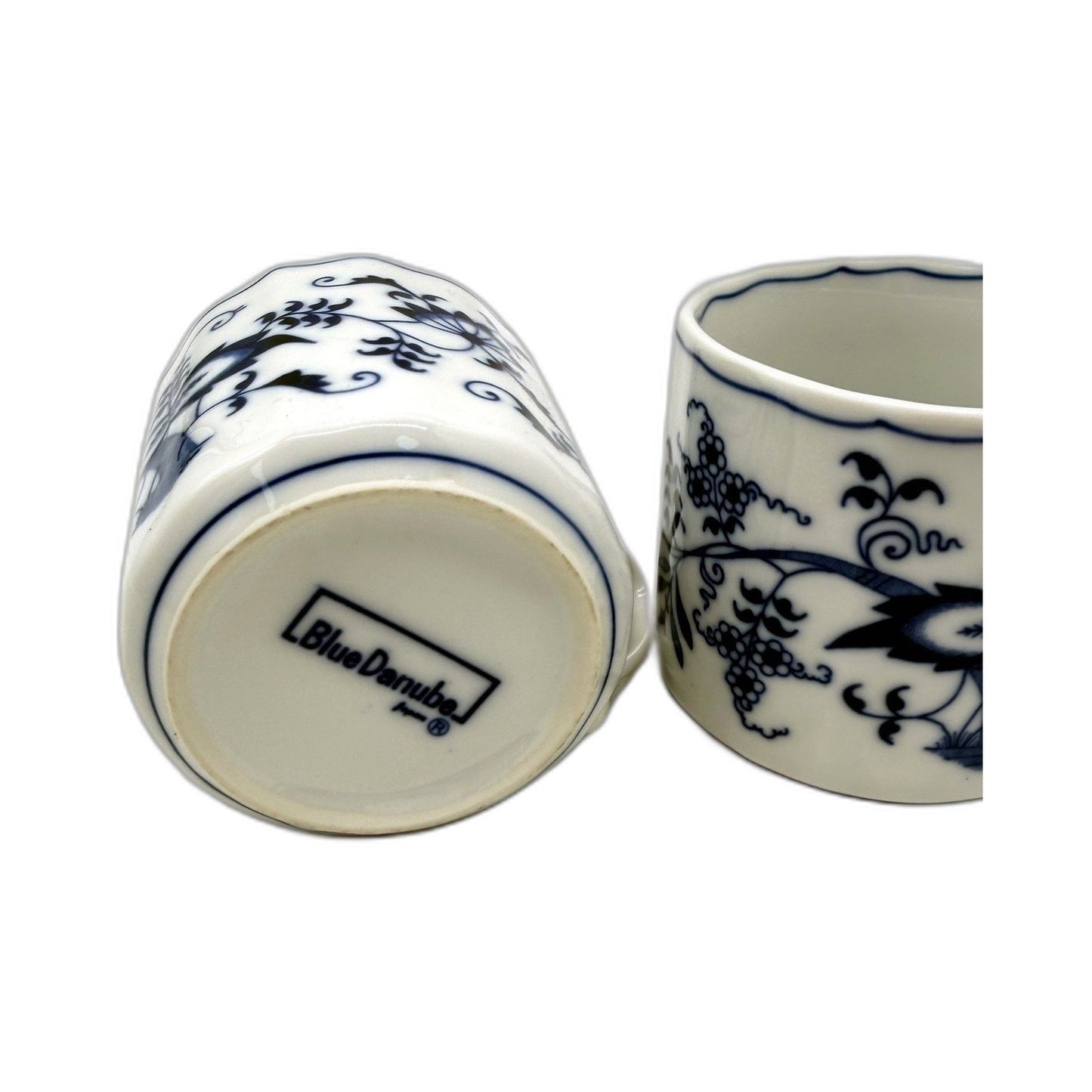 Made In Japan Blue Danube Ceramic Mugs - White with Vibrant Floral Pattern