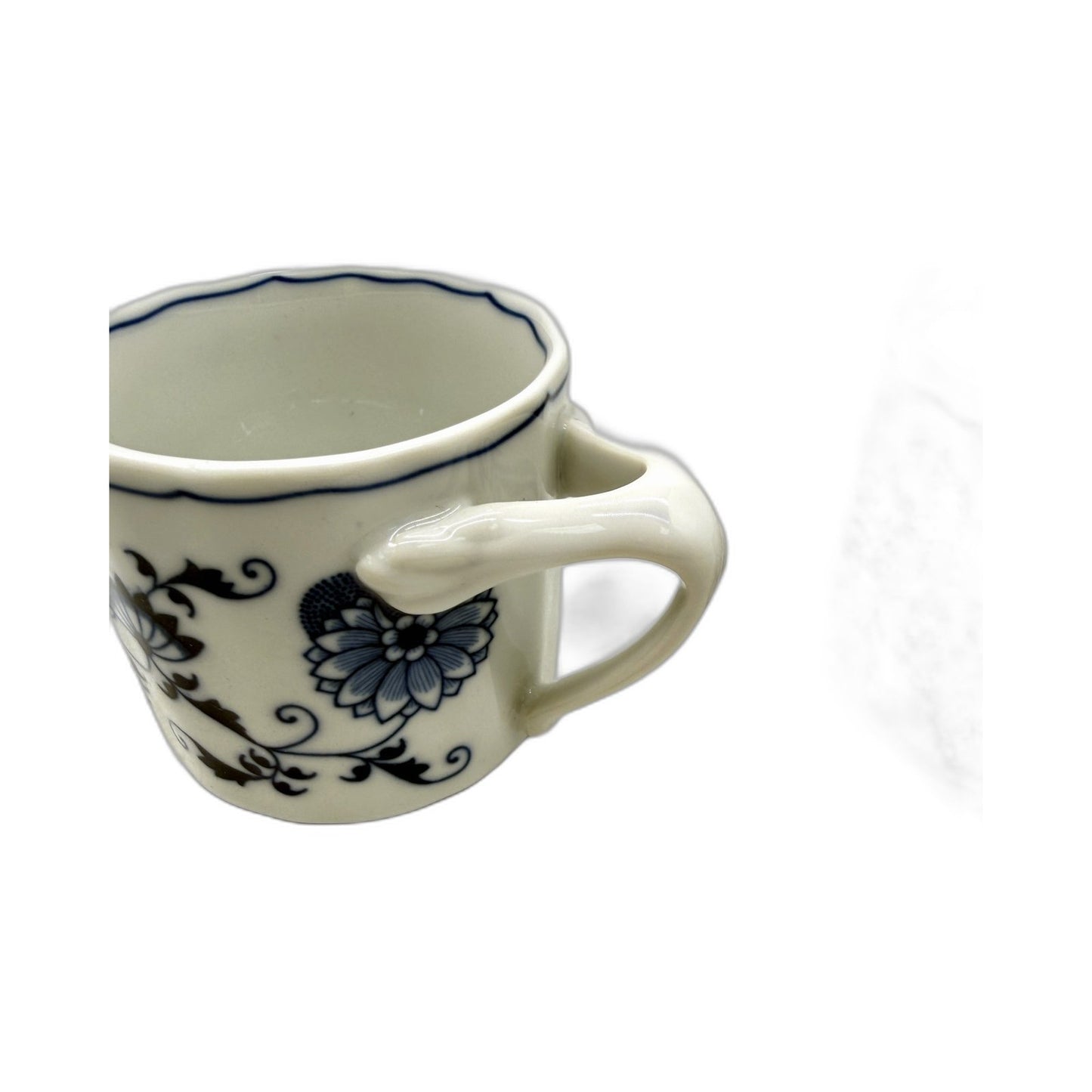 Made In Japan Blue Danube Ceramic Mugs - White with Vibrant Floral Pattern